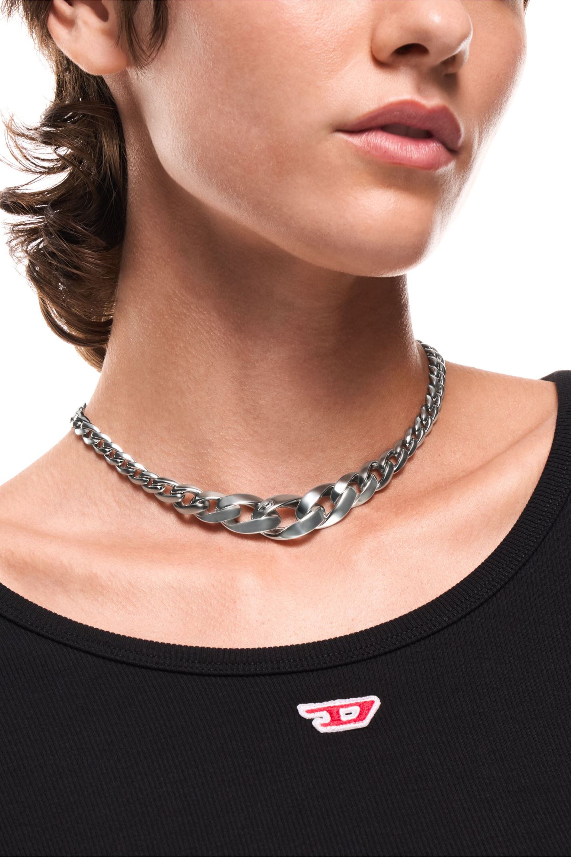 Diesel - DX1720040, Collana a catena in acciaio inox Unisex in Argento - 3