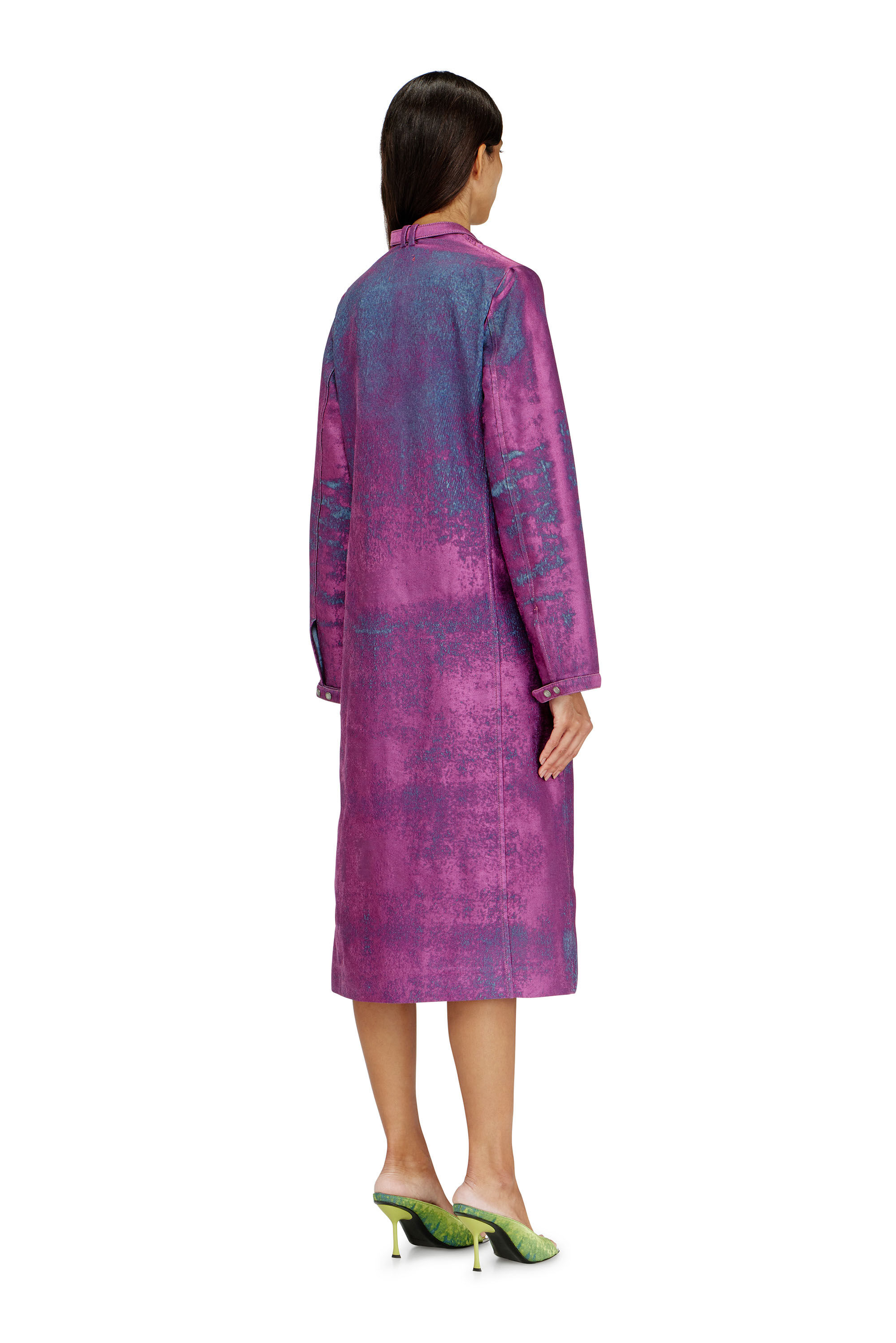 Diesel - DE-DELGAR-FSI, Cappotto in satin denim colorato Donna in Viola - 4