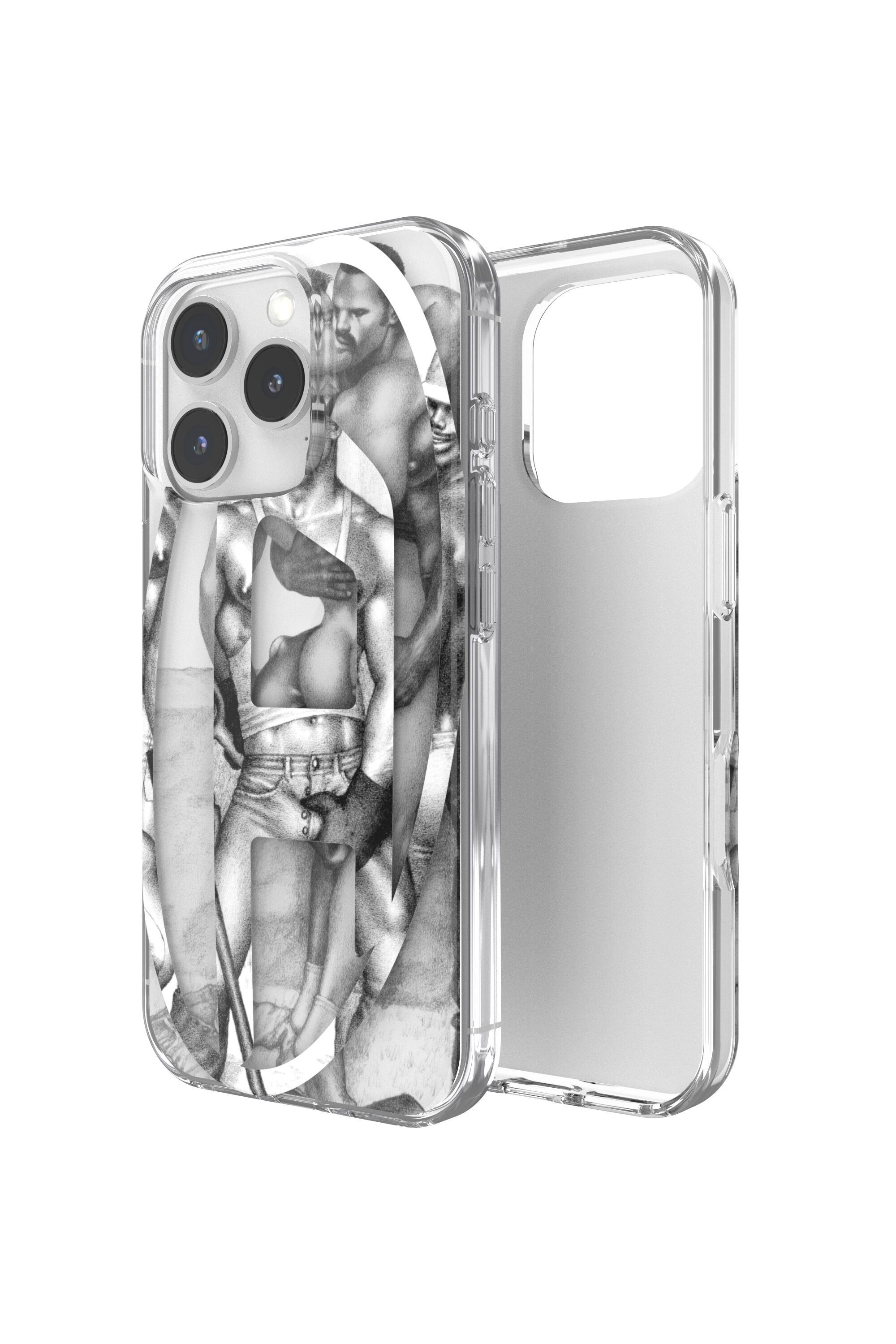 Diesel - 60388 DIESEL TOM OF FINLAND AOP CASE, Unisex ToFF Case iPhone 16 Pro in Grau - 1