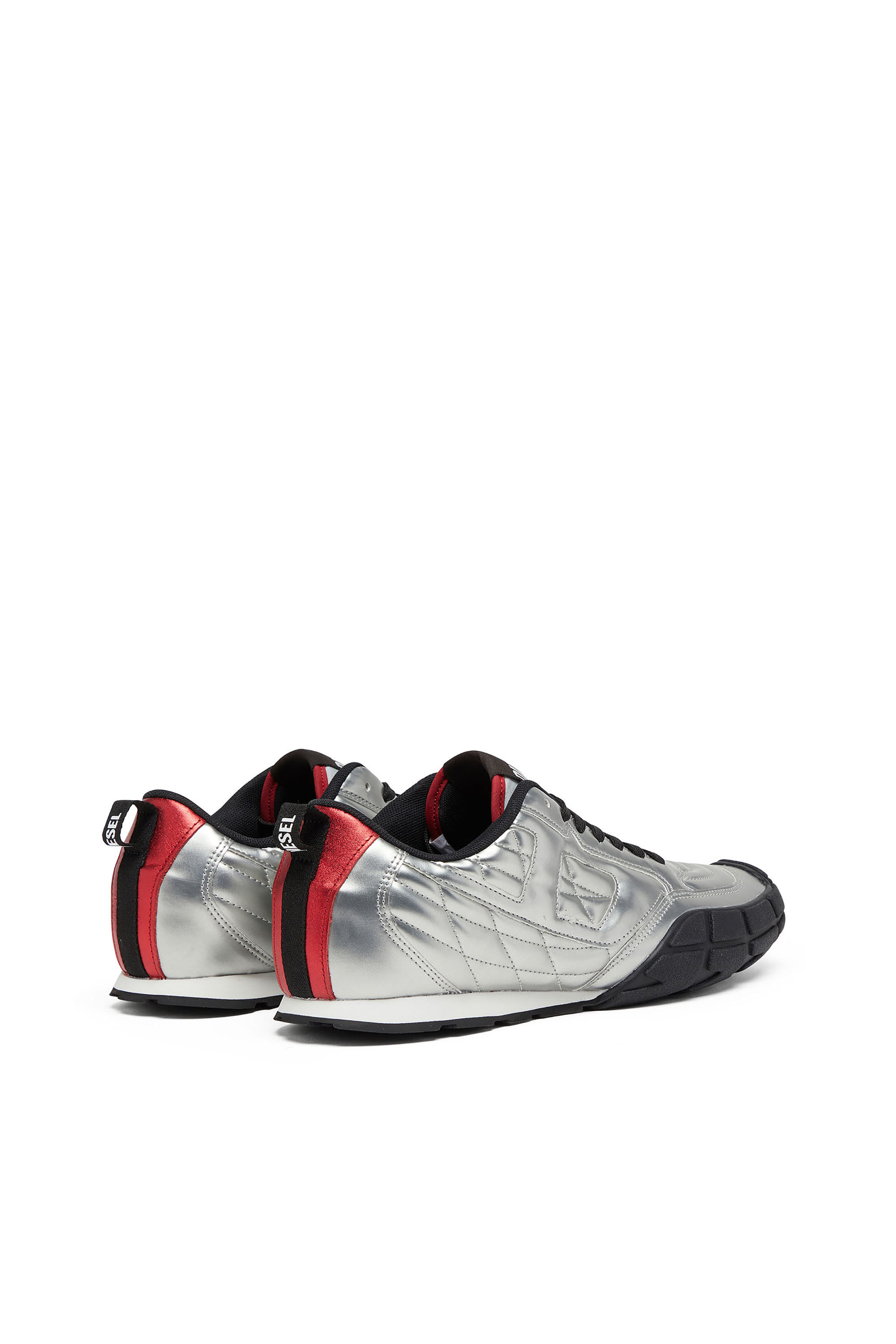 Diesel - S-PAGODHA LOW W, Damen S-Pagodha-Quilted metallic Sneakers in Silber/Schwarz - 3