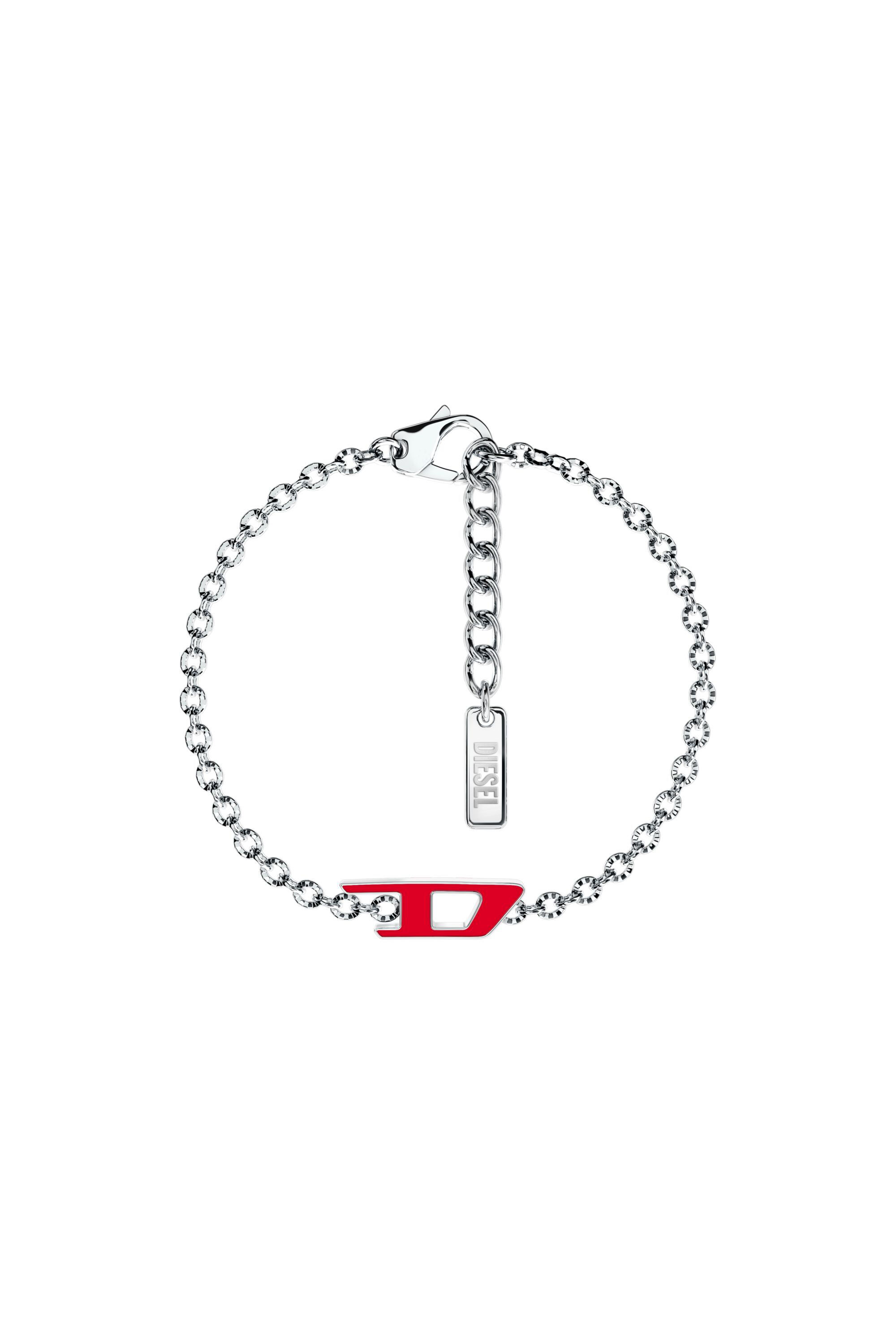 Diesel - DX1691040 JEWELLERY, Unisex Armband aus Edelstahl in Silber/Rot - 1