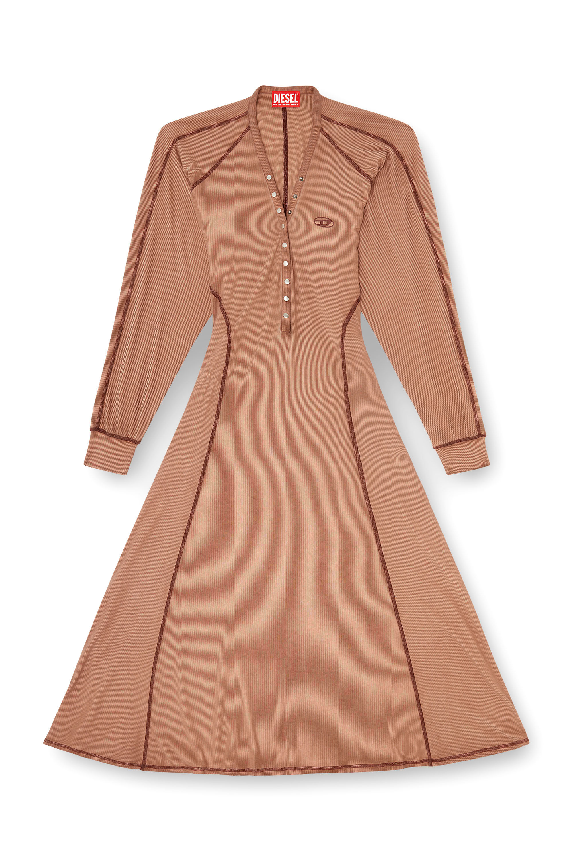Diesel - D-ISERINA, Abito midi in jersey a costine con maniche a pipistrello Donna in ToBeDefined - 2