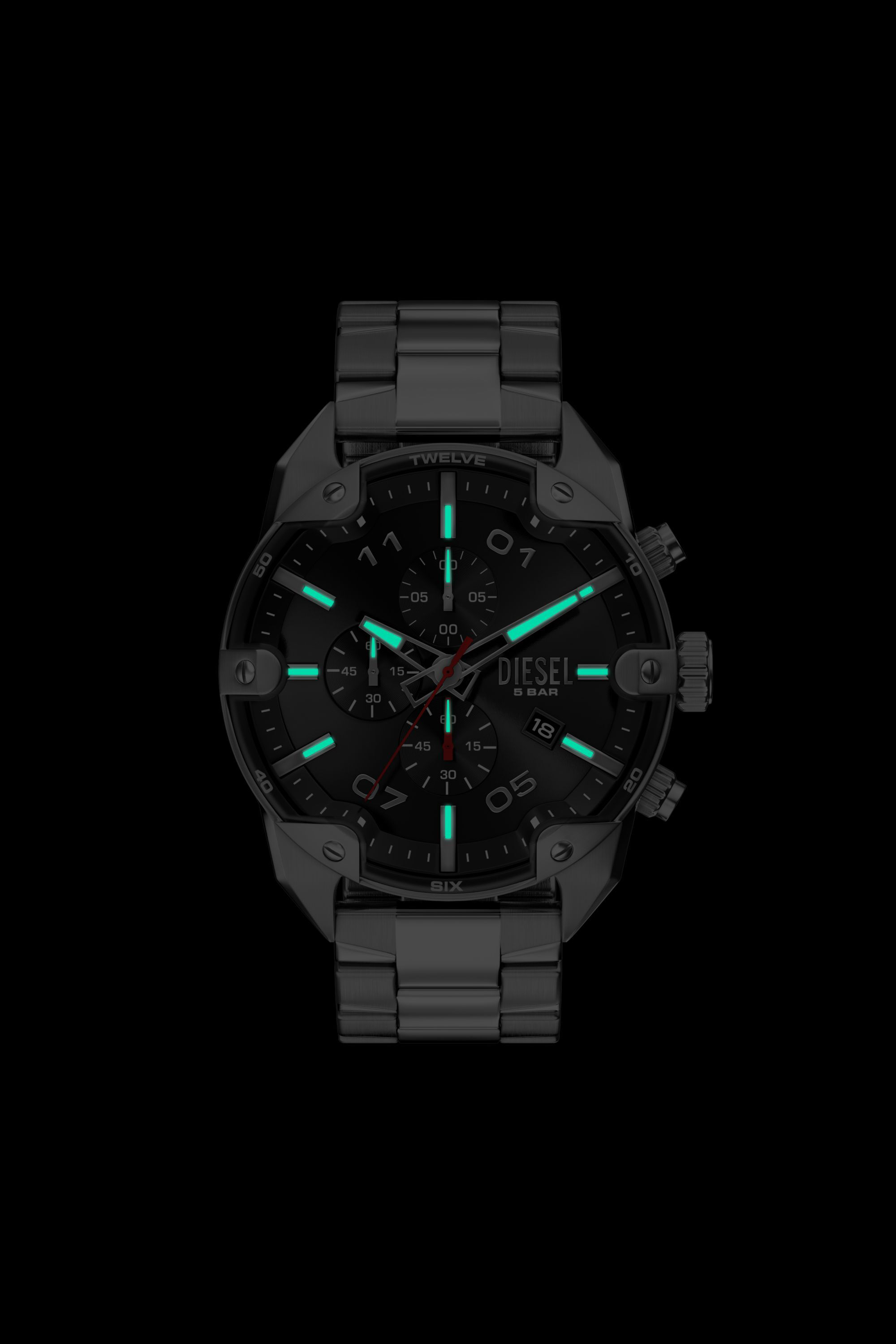 Diesel - DZ4709 WATCH, Herren Spiked Edelstahluhr mit Nieten in Silber - 5