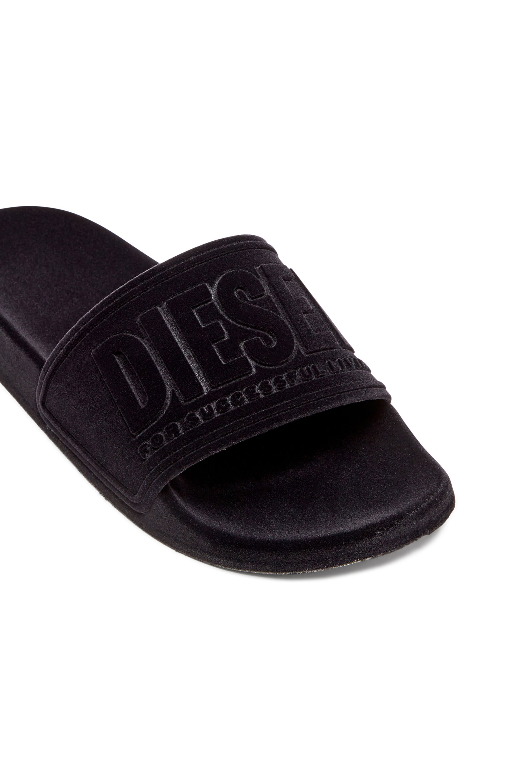 Diesel - SA-MAYEMI CC W, Sa-Mayemi-Ciabatte da piscina con effetto vellutato Donna in Nero - 6