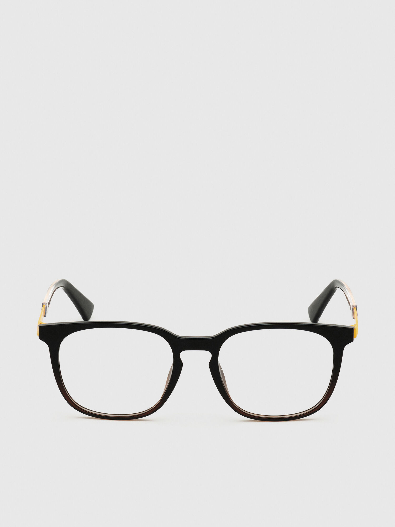 Diesel - DL5349, Unisex Unisex-Brille mit quadratischer Silhouette in Schwarz/Gelb - 1