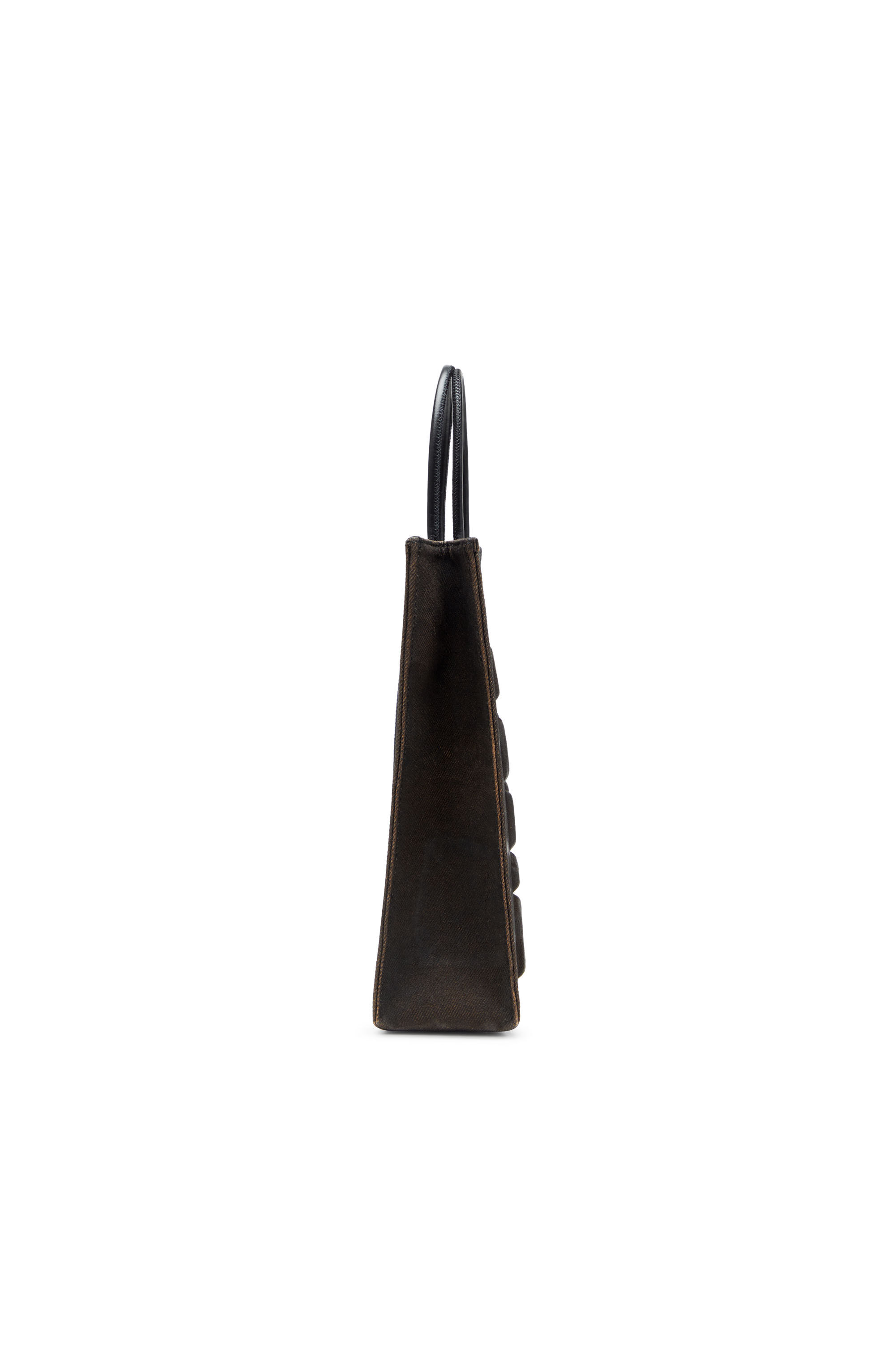 Diesel - LES SHOPPERS SHOPPER M X, Les Shoppers-Borsa tote in denim floccato coated Uomo in Nero - 4