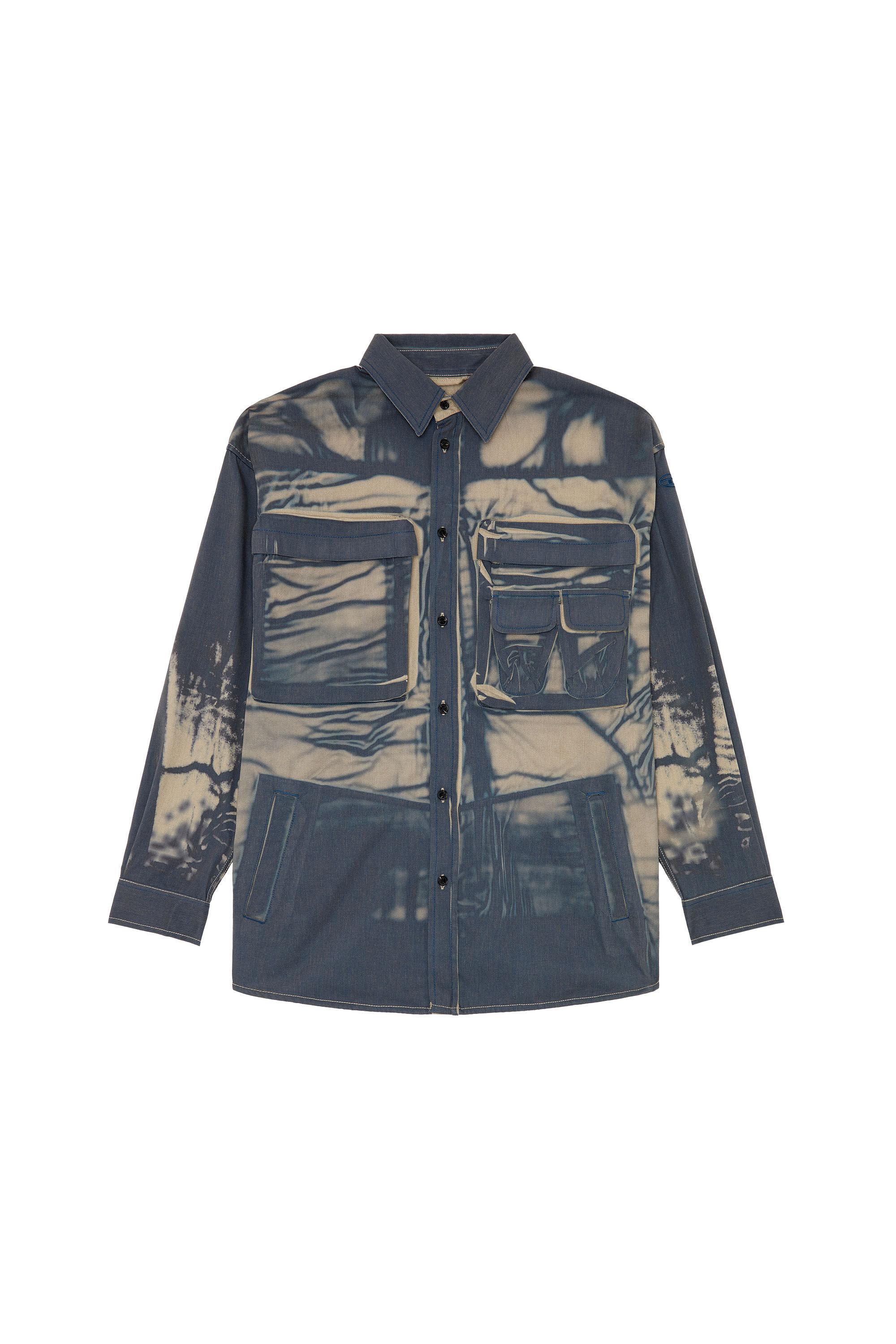 Diesel - S-CADD, Man Cargo shirt with creased print in Multicolor - Image 2
