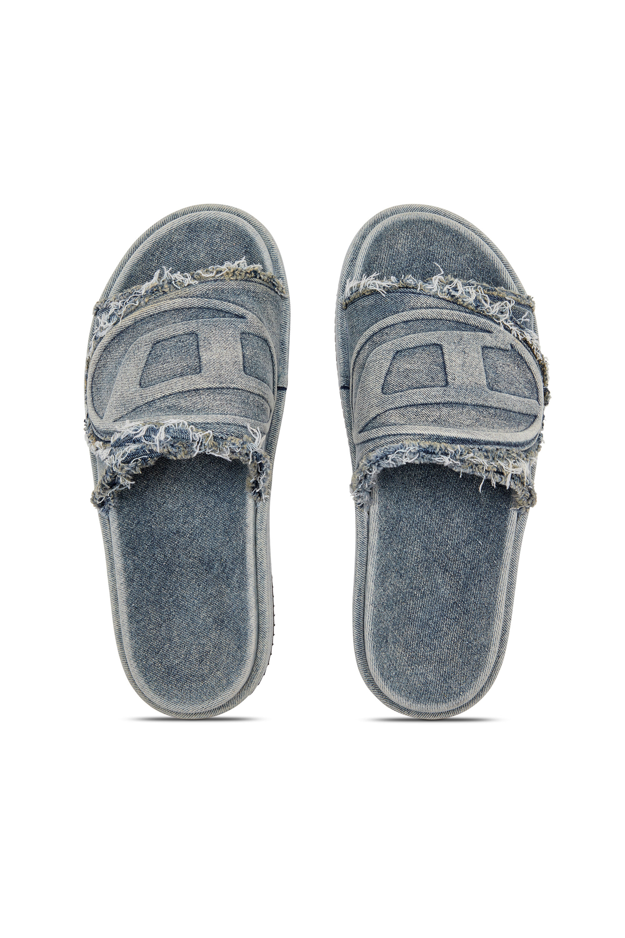 Diesel - SA-SLIDE D OVAL, Sa-Slide D-Slide in denim distressed Unisex in Blu - 4