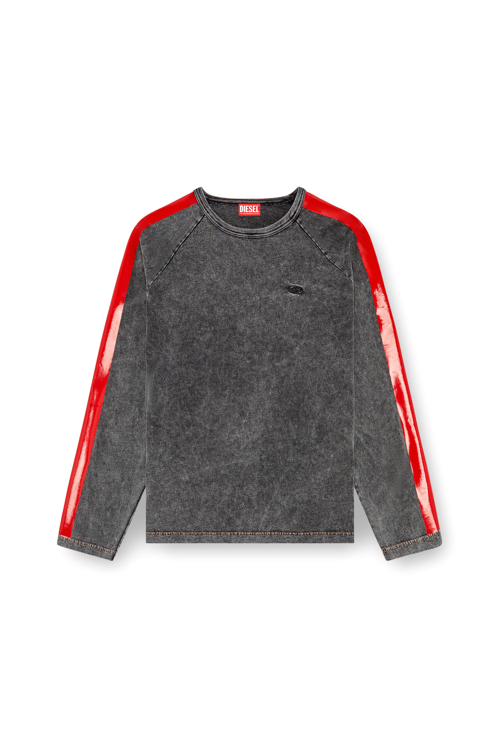 Diesel - T-REDROXT, Uomo T-shirt a maniche lunghe con fasce lucide in Nero - Image 2