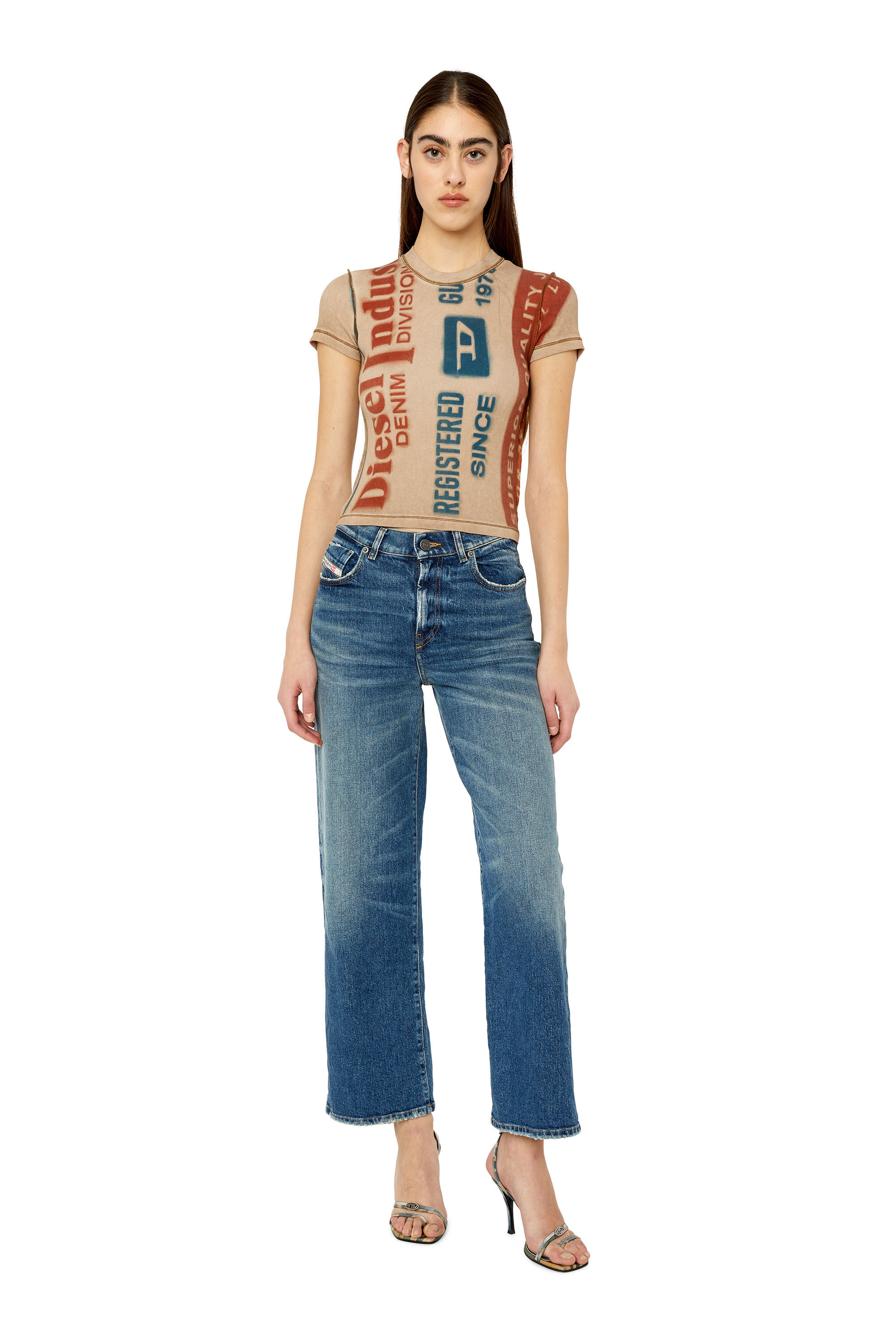 Diesel - 2000 Widee 007L1 Bootcut and Flare Jeans, Bleu moyen - Image 1