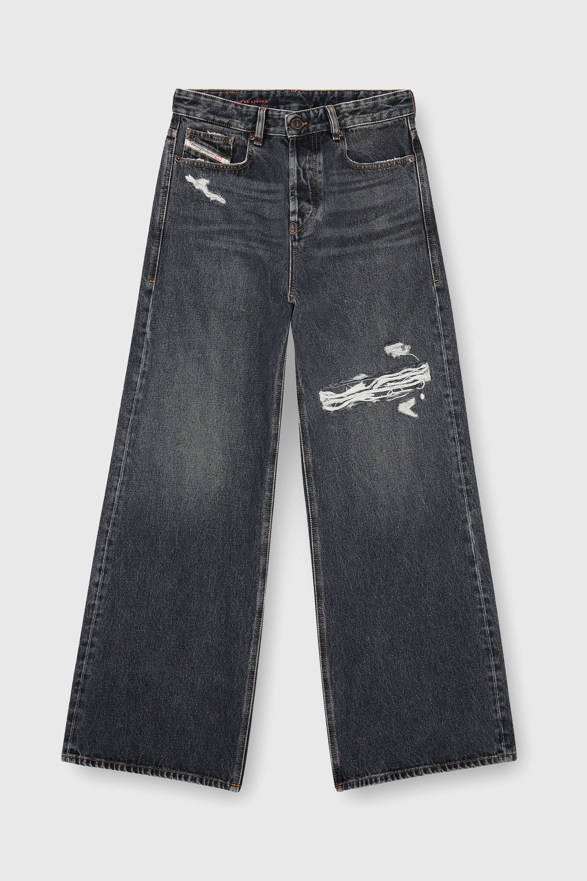 Diesel - Relaxed Jeans 1996 D-Sire 007F6 Mixte, Noir/Gris fonc&eacute; - Image 6