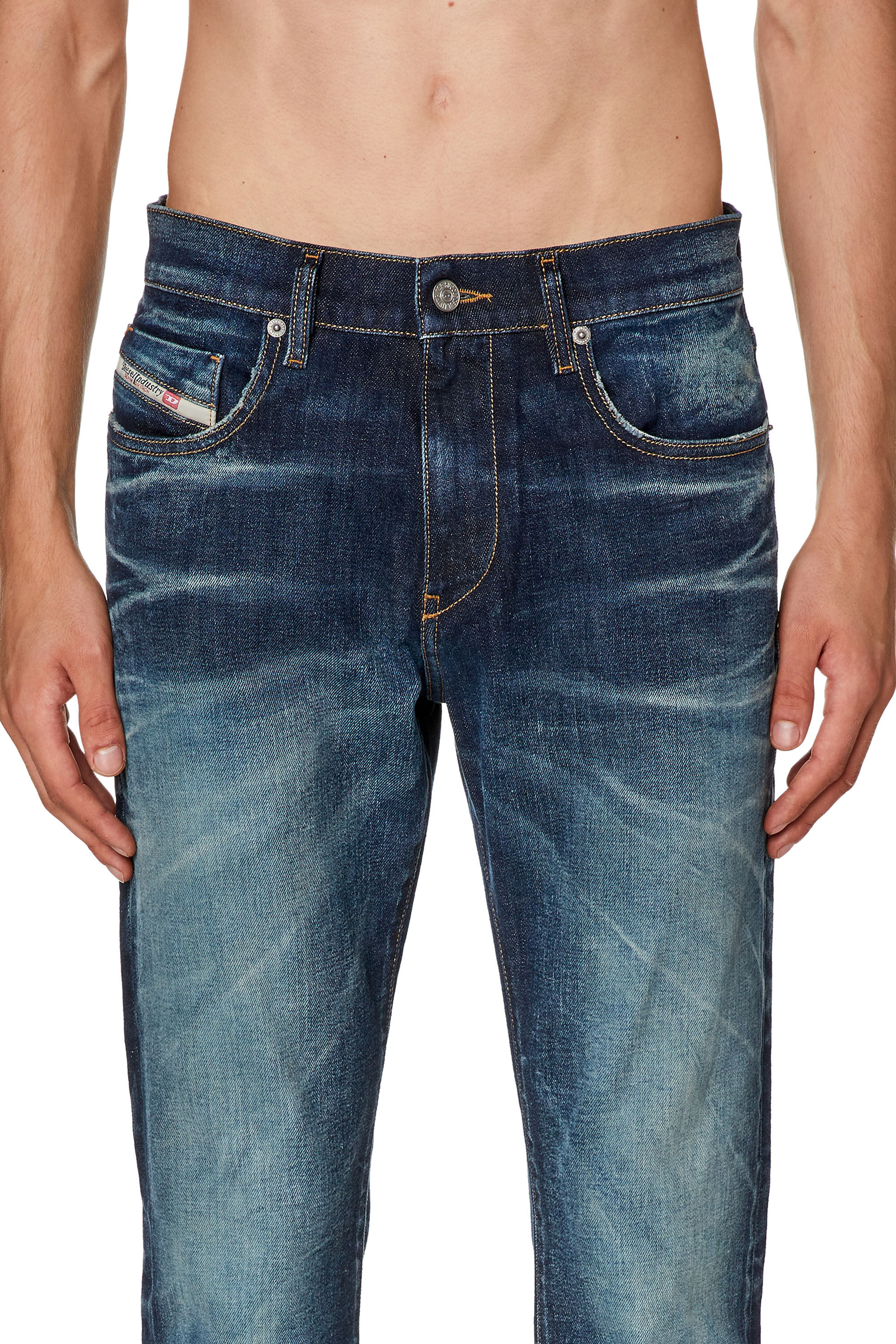 Diesel - Slim Jeans 2019 D-Strukt 09G29, Bleu Foncé - Image 5