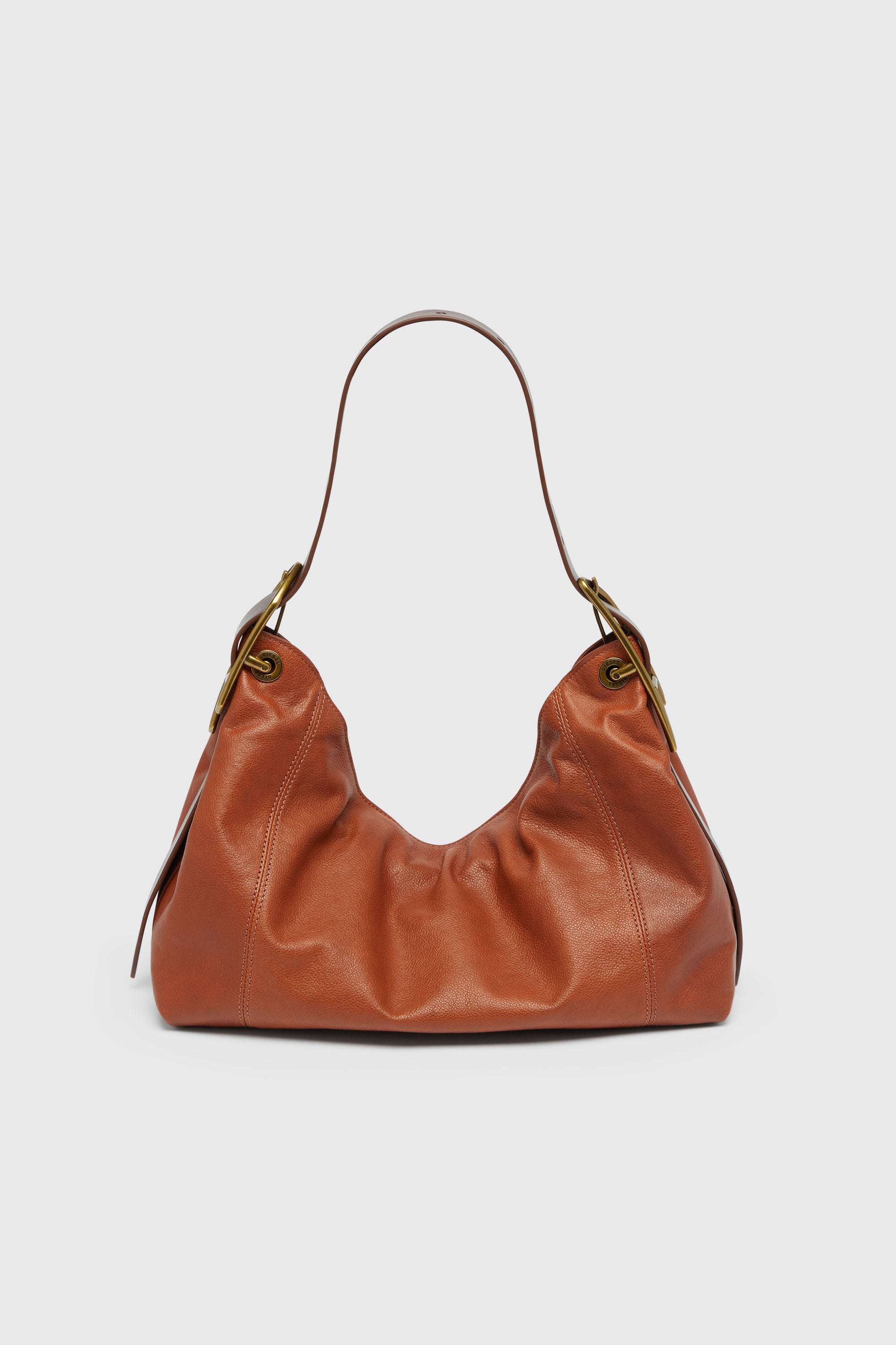 Diesel - D-LINE HOBO S, D-Line-Borsa a spalla in pelle lucida Donna in Marrone - 3