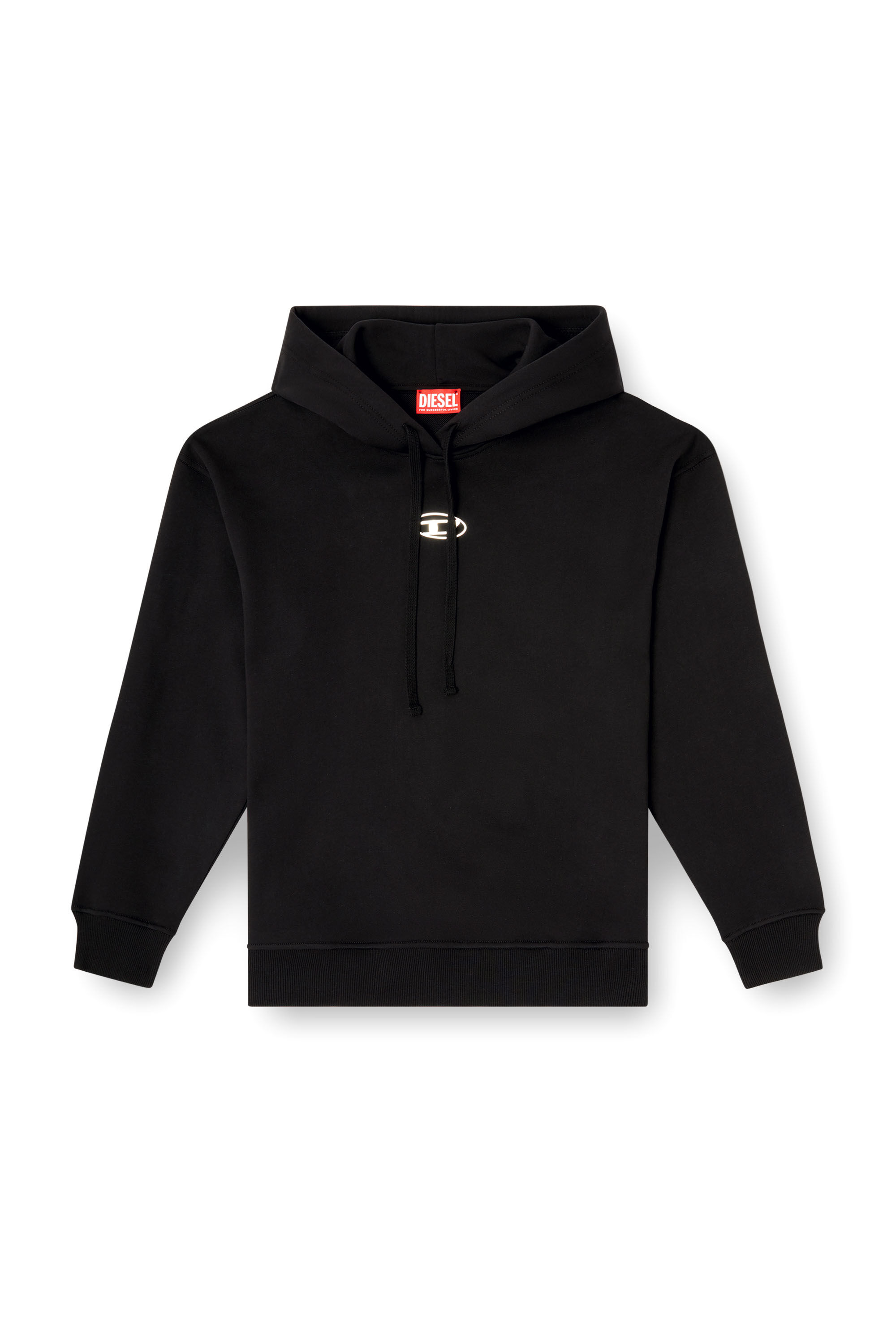 Diesel - F-BUXT-HOOD-OD, Hoodie con Oval D metallizzato Donna in Nero - 2