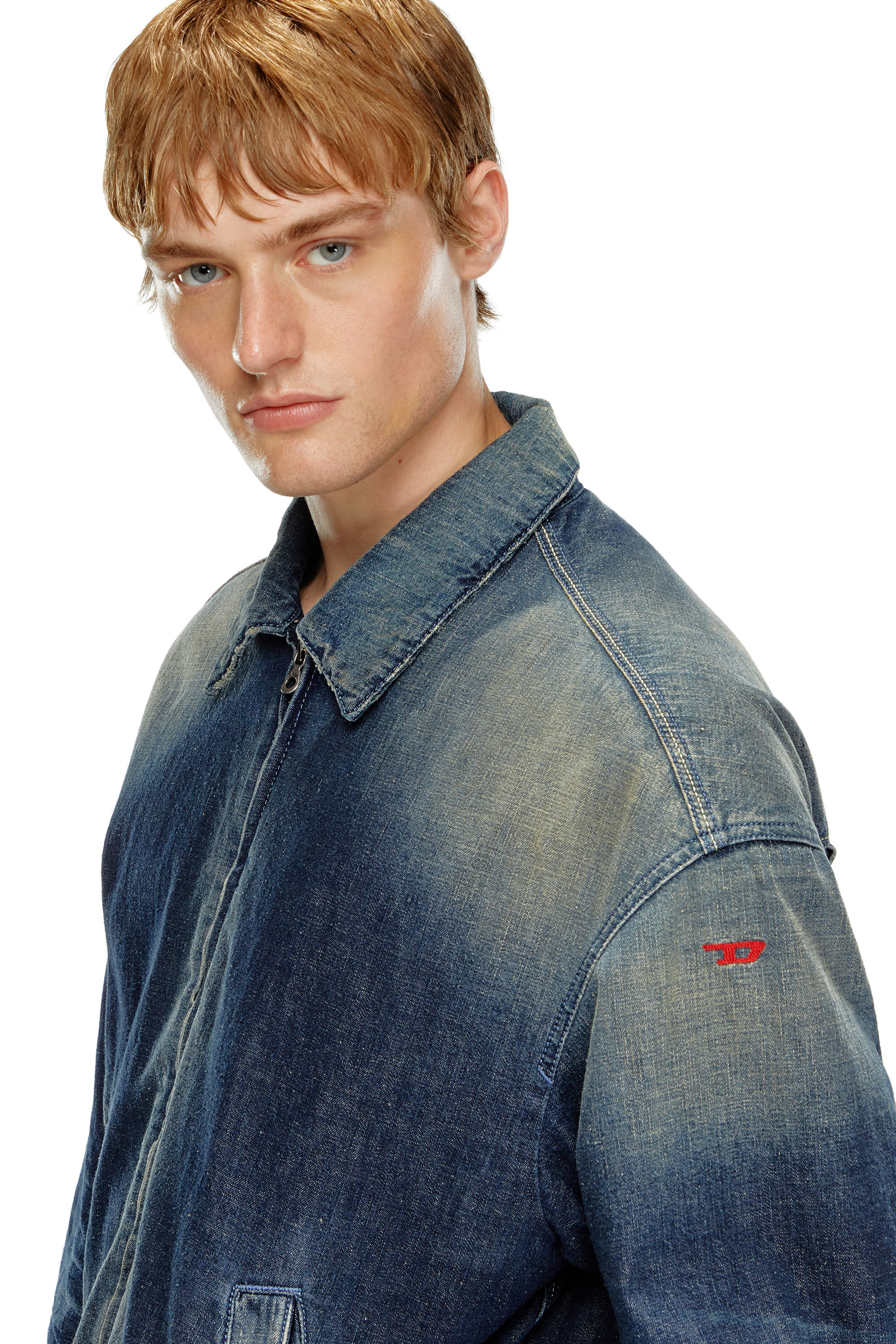 Diesel - D-STACK, Herren Gefütterte Jacke aus Denim im Utility-Stil in Dunkelblau - 5