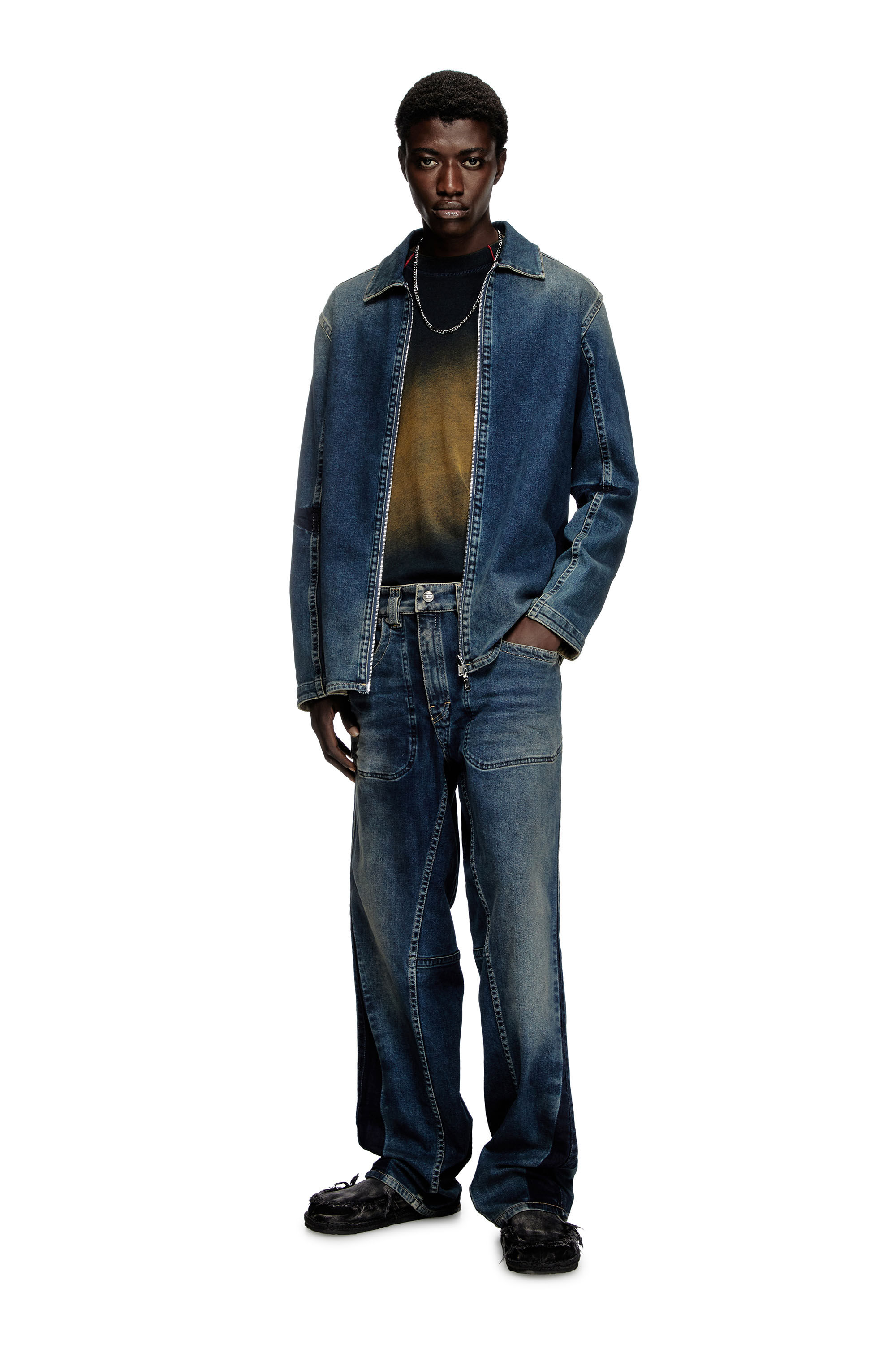 Diesel - Relaxed Jeans 2001 D-Macro 09J06 Uomo, Blu medio - Image 1