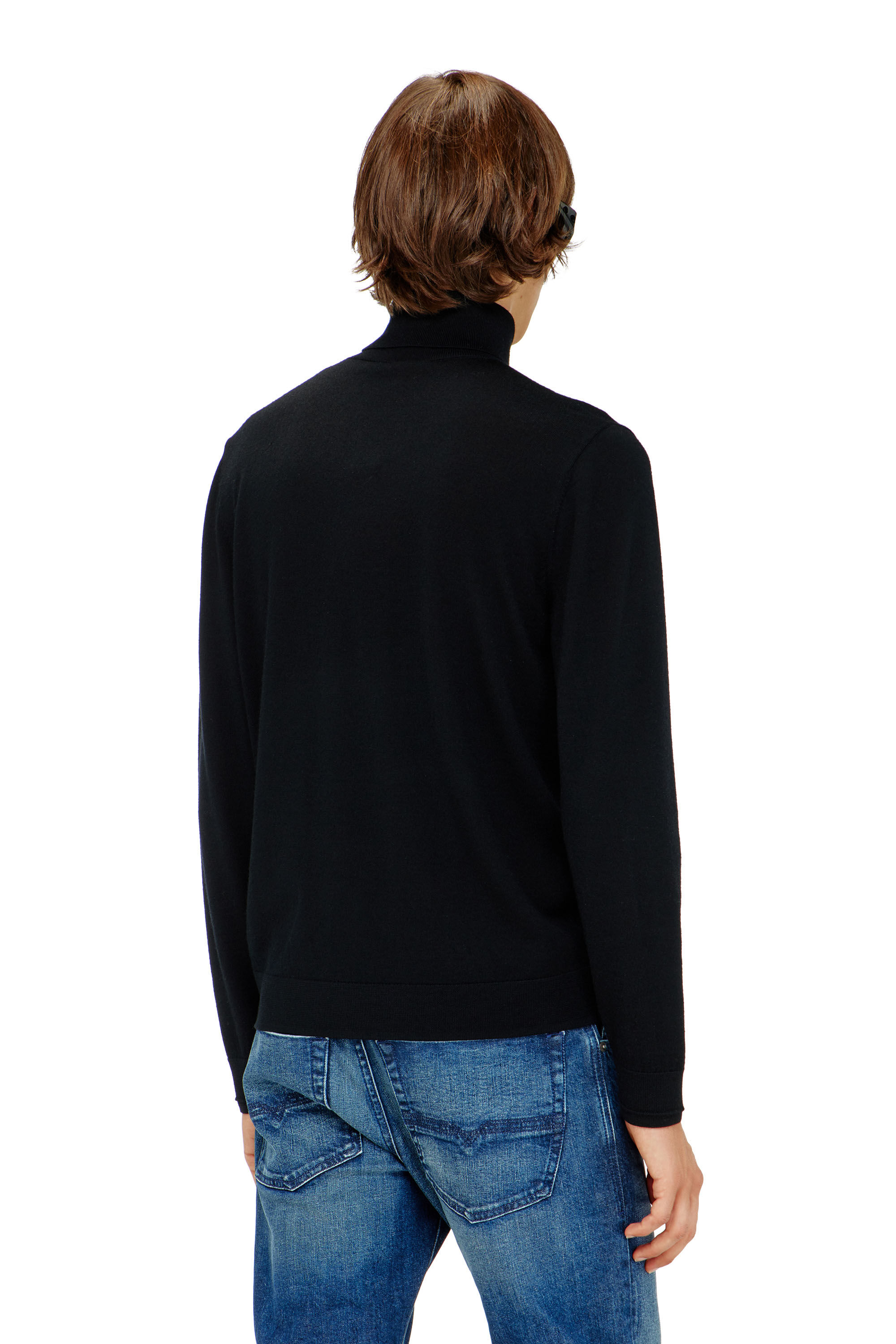 Diesel - K-VARTA, Herren Rollkragenpullover aus Wolle mit Cutout-Logo in Schwarz - 4