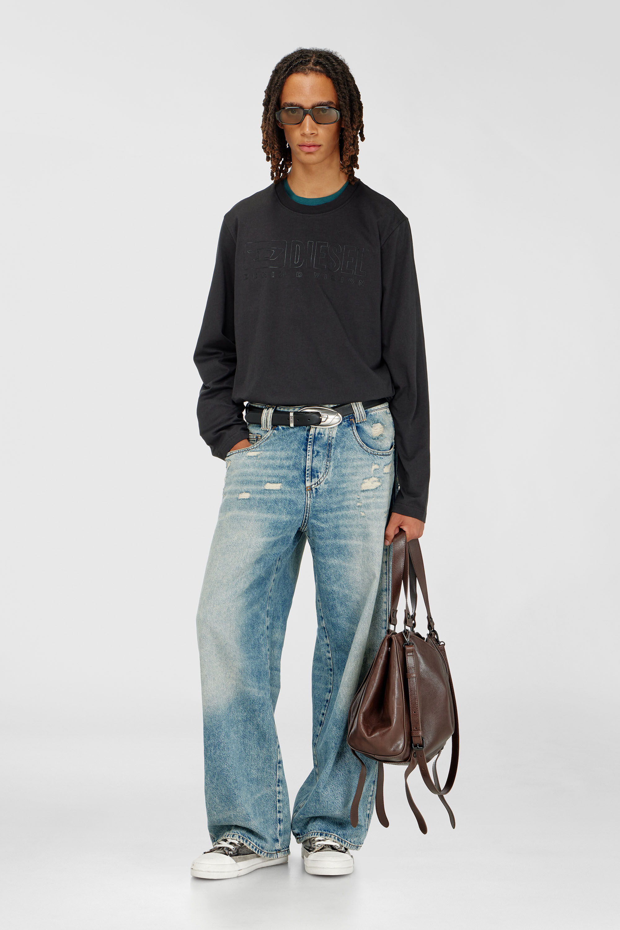 Diesel - D-ONE TOPHANDLE M, D-One - Sac &agrave; poign&eacute;e moyenne en cuir Mixte in Marron - 1