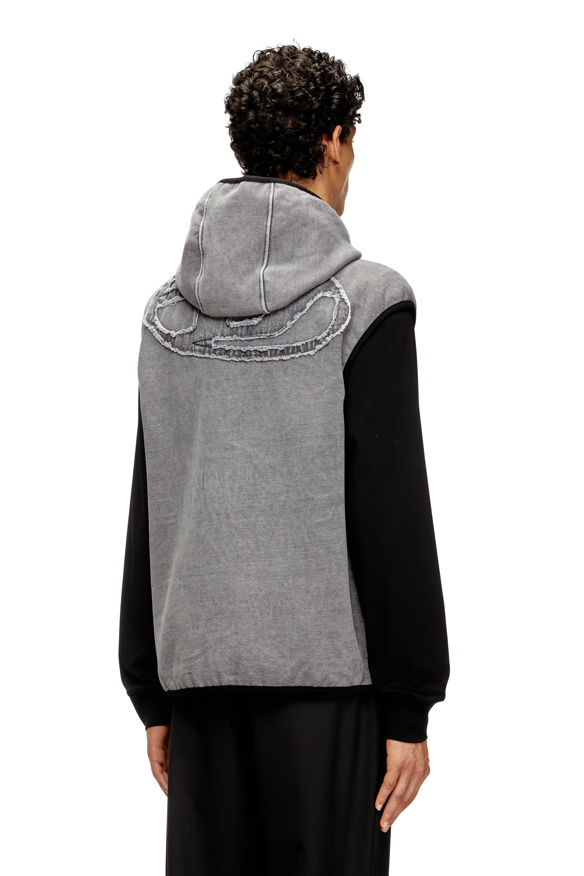 Diesel - S-HAKY-NEW, Gilet à capuche avec zip Homme in Gris - 4