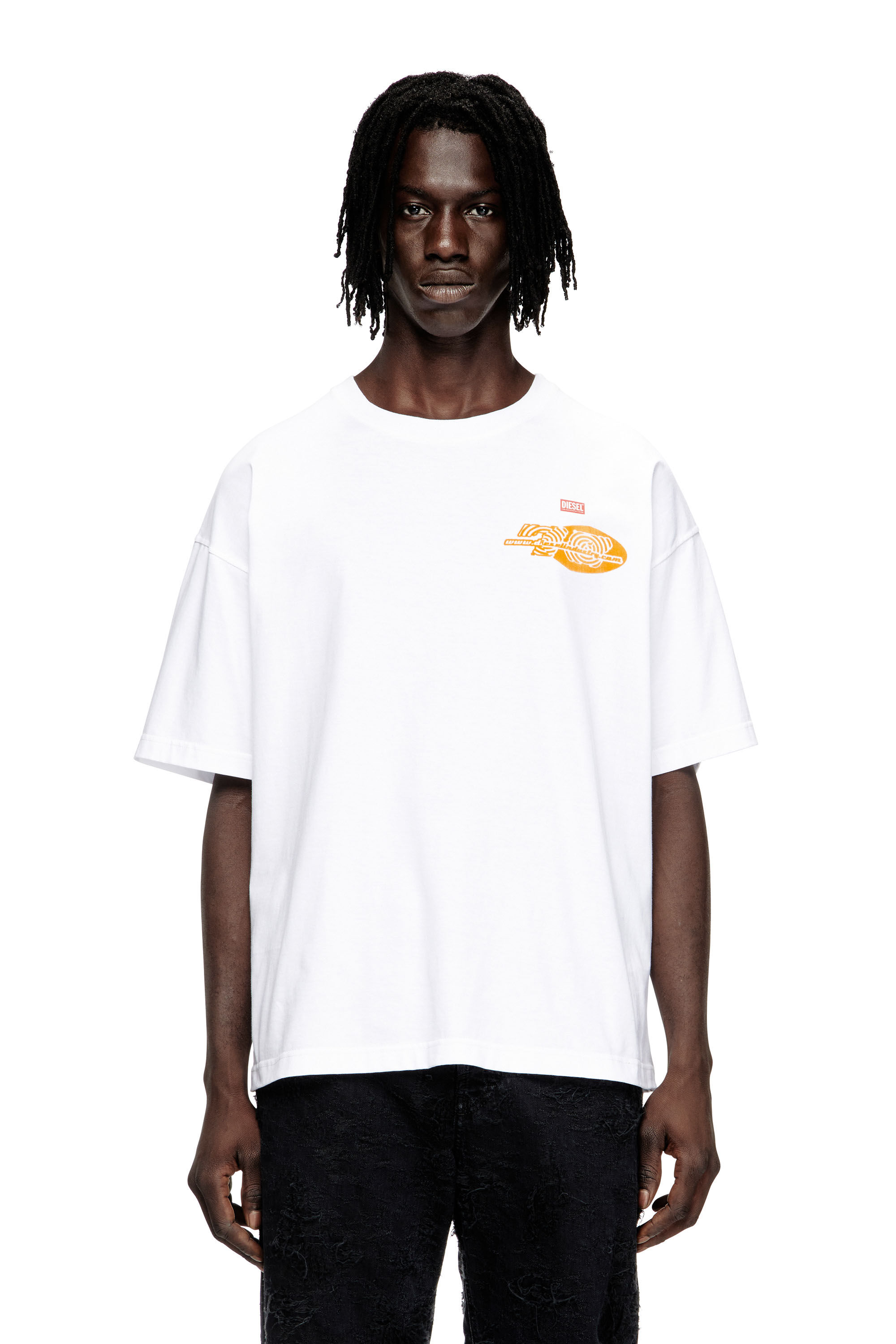 Diesel - T-BOXT-T23, T-shirt in cotone con stampa grafica Uomo in Bianco - 3