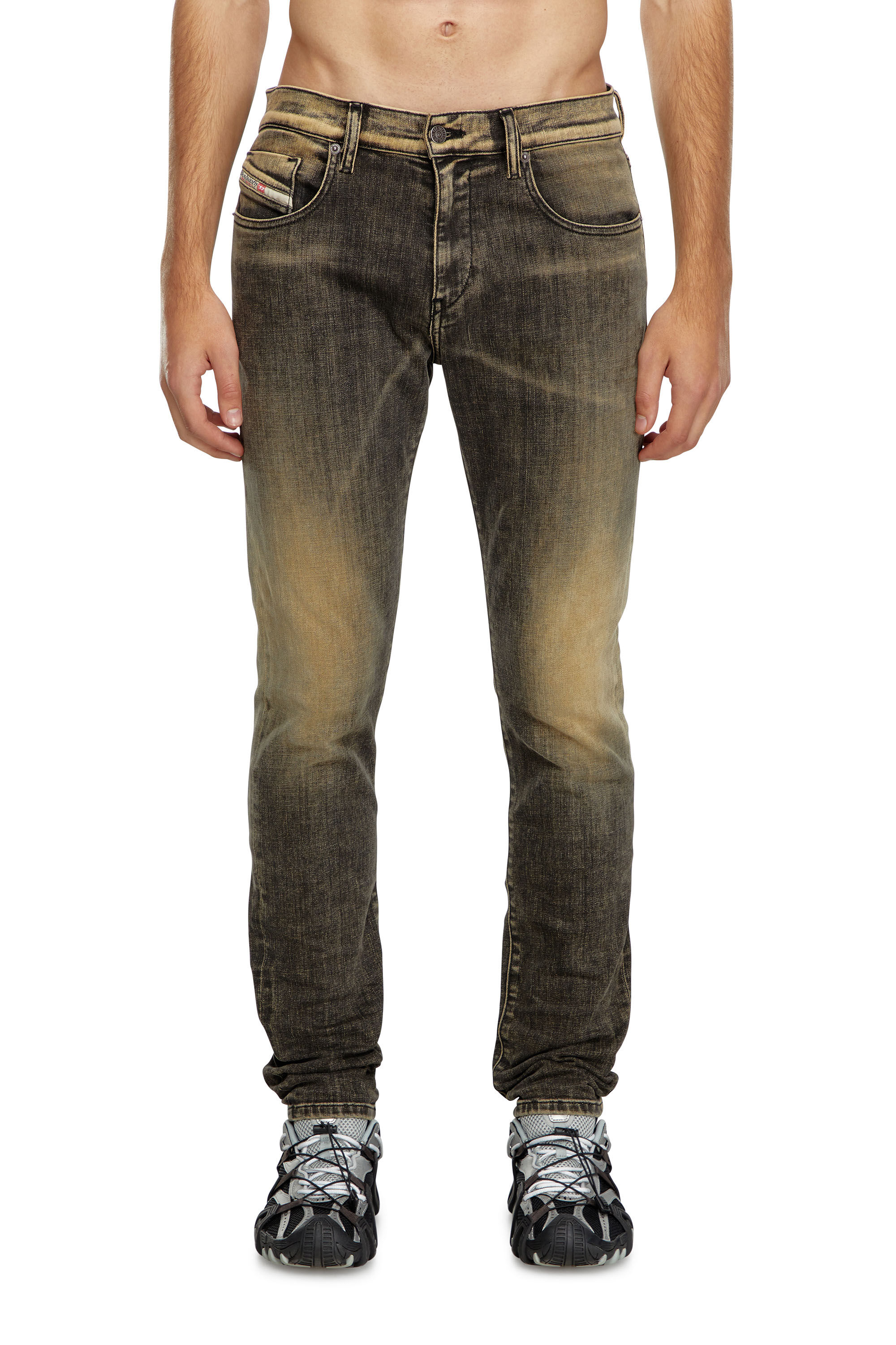 Diesel - Herren Slim Jeans 2019 D-Strukt 09J48, Schwarz/Beige - Image 3