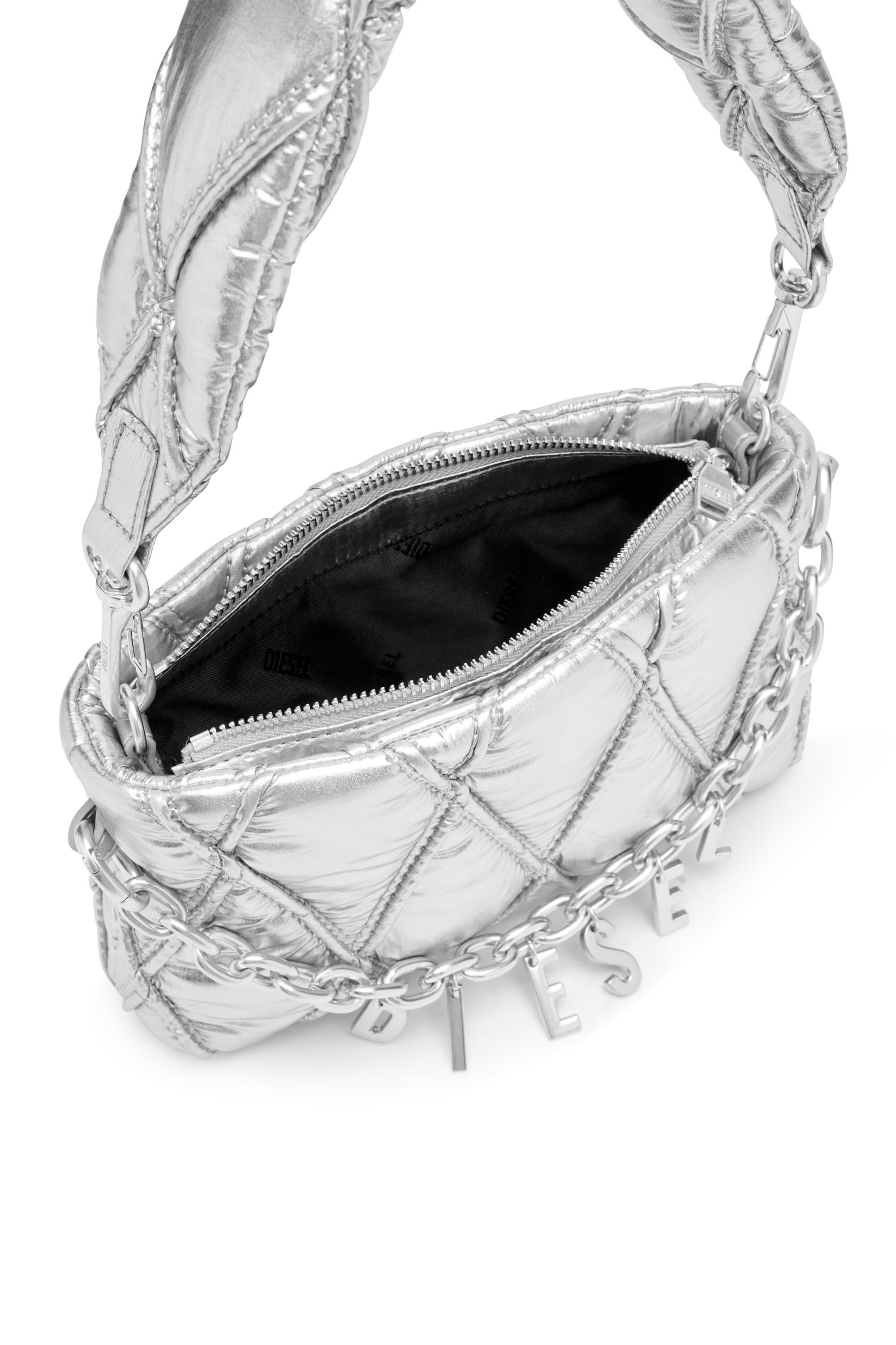 Diesel - CHARM-D POUCH, Damen Portemonnaie-Tasche aus gestepptem Metallic-Nylon in null - 4