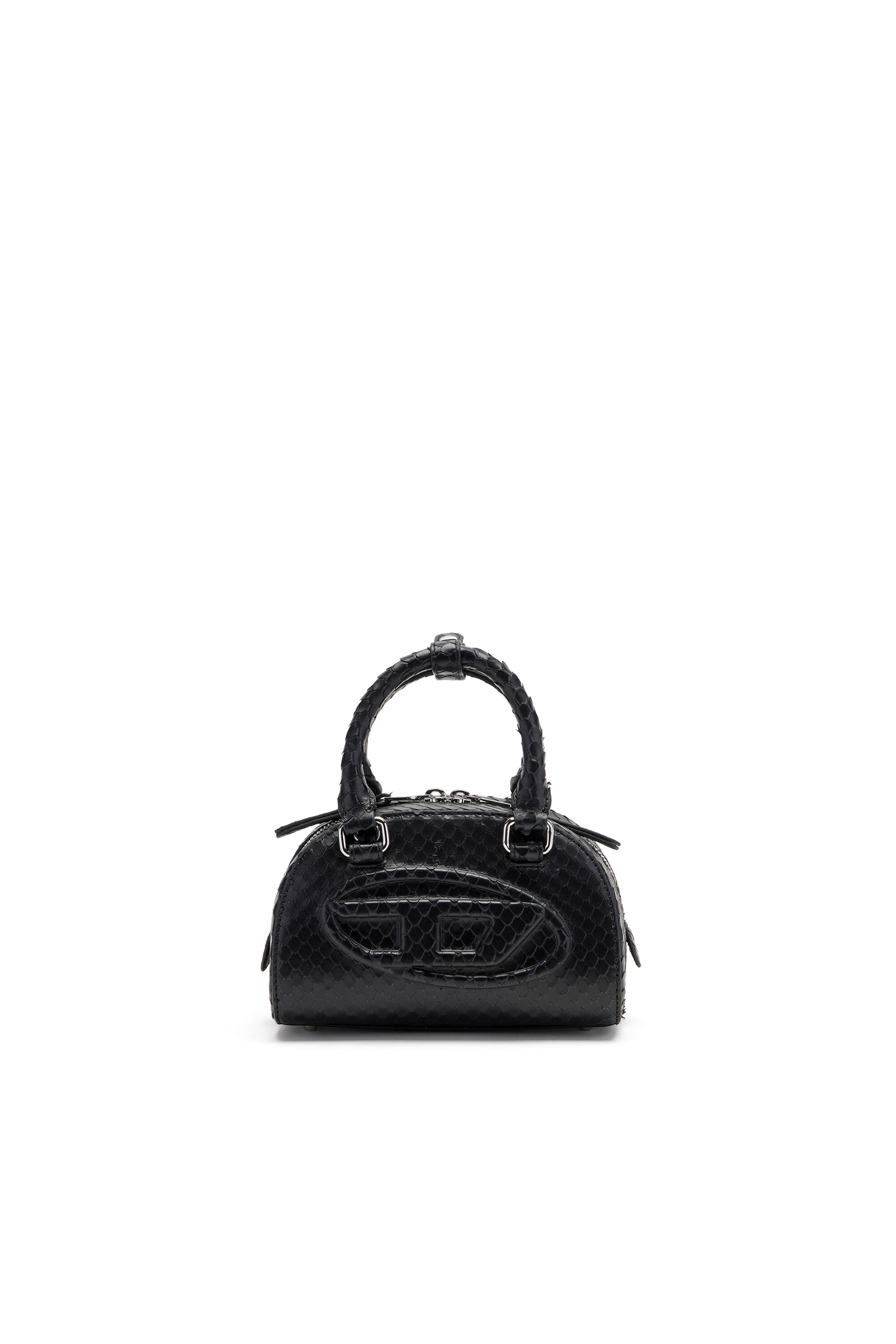 Diesel - 1DR DOME CROSSBODY, 1DR Dome-Borsa bowling mini in pelle effetto snake Donna in Nero - 1