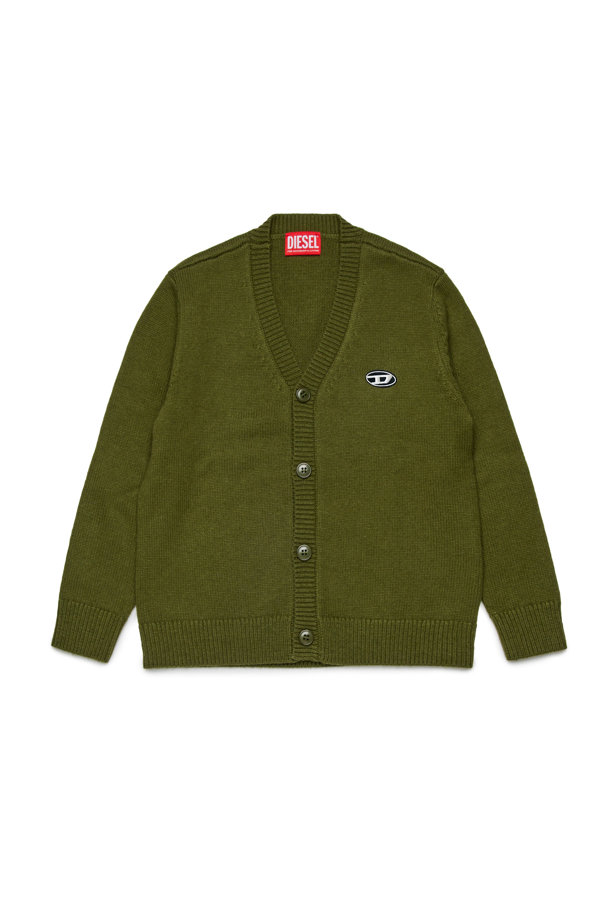 Diesel - KRAMCARDIGAN, Cardigan en laine Homme in Vert - 1