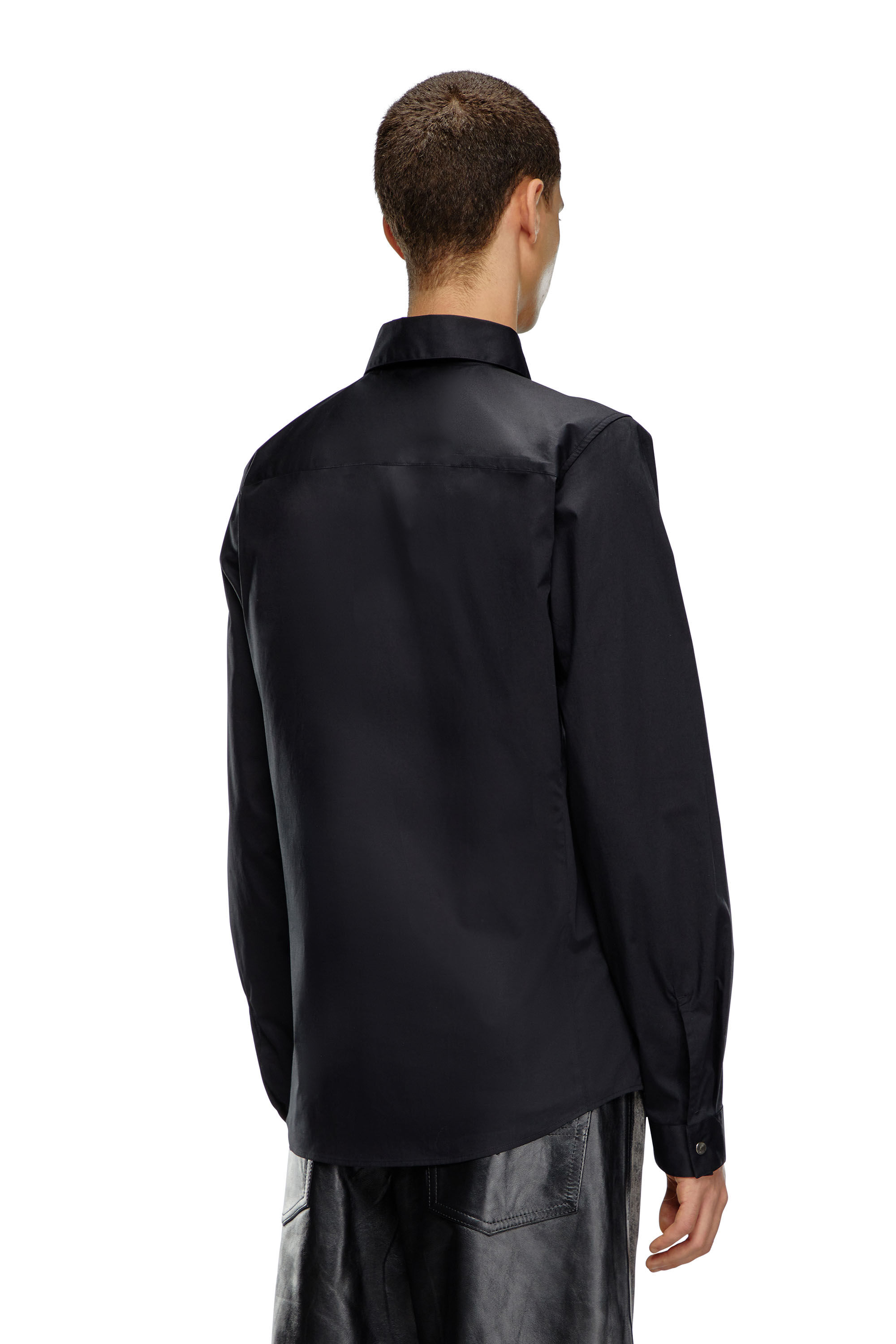 Diesel - S-FITTY-A, Homme Chemise élégante avec col à logo brodé in Noir - Image 4
