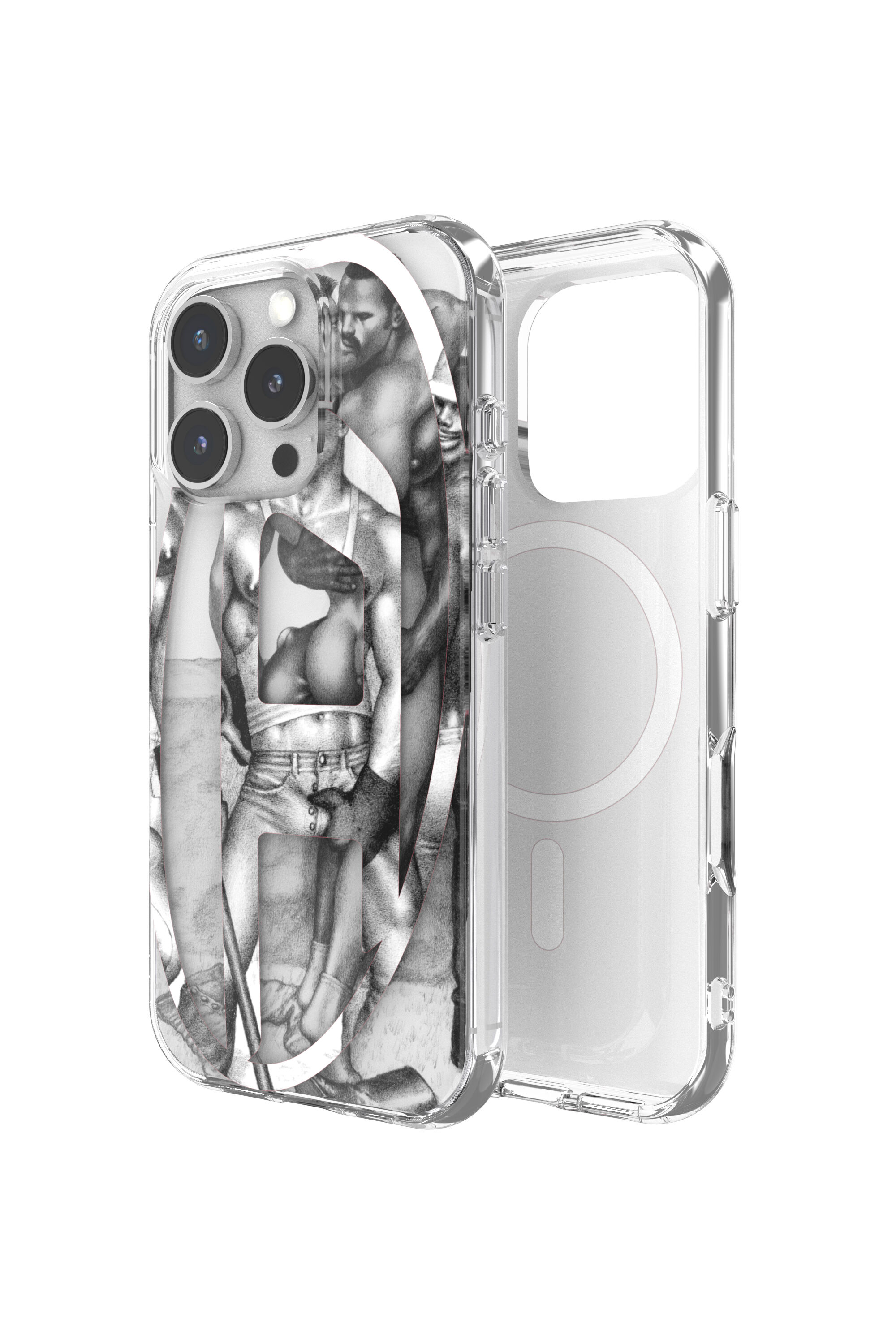 Diesel - 60388 DIESEL TOM OF FINLAND AOP CASE, Unisex ToFF Case iPhone 16 Pro in Grau - 1