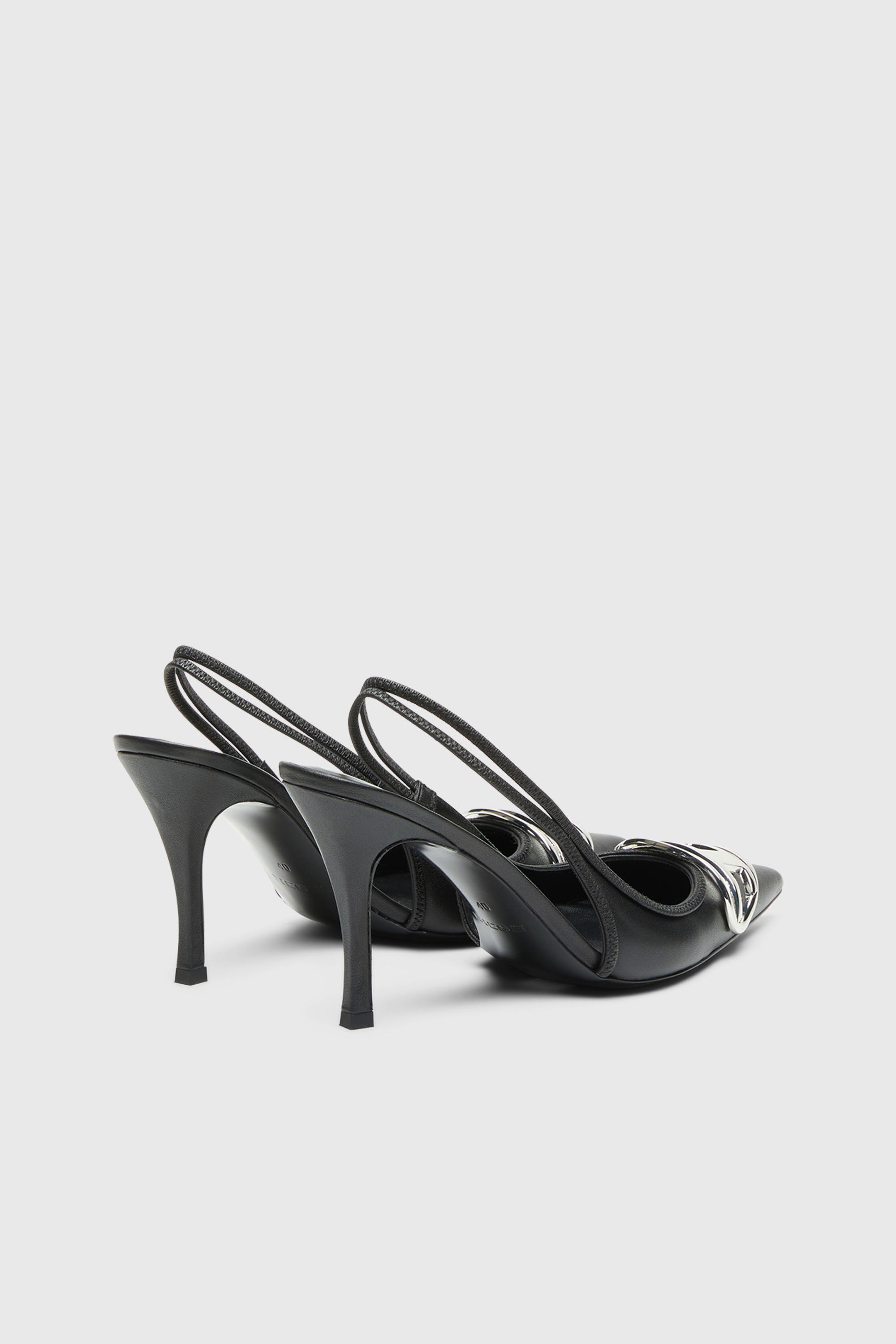 Diesel - D-VENUS SB, D-Venus-D&eacute;collet&eacute; slingback in nappa Donna in Nero - 3
