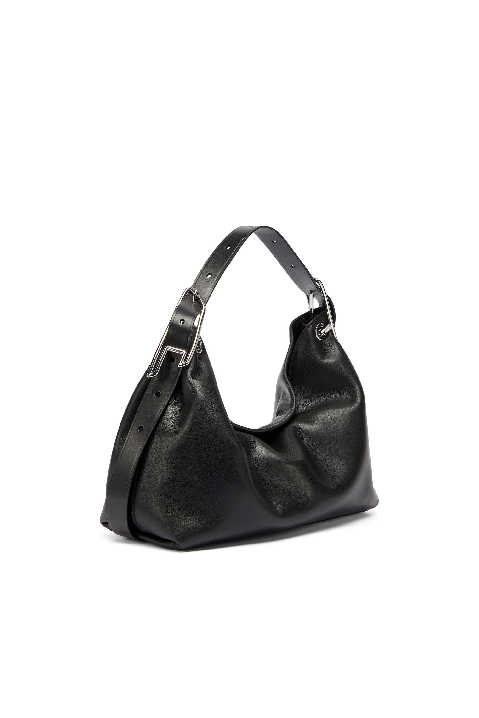 Diesel - D-LINE SHOULDER, D-Line-Borsa a spalla in pelle Donna in Nero - 7