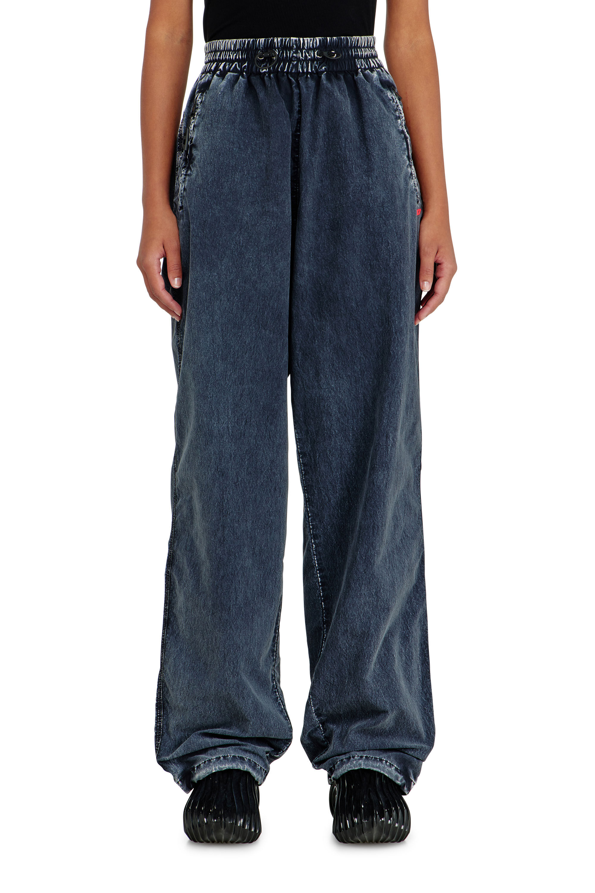 Diesel - P-APYRI, Damen Acid-wash Trackpants aus Nylon-Taslan in Dunkelblau - 3