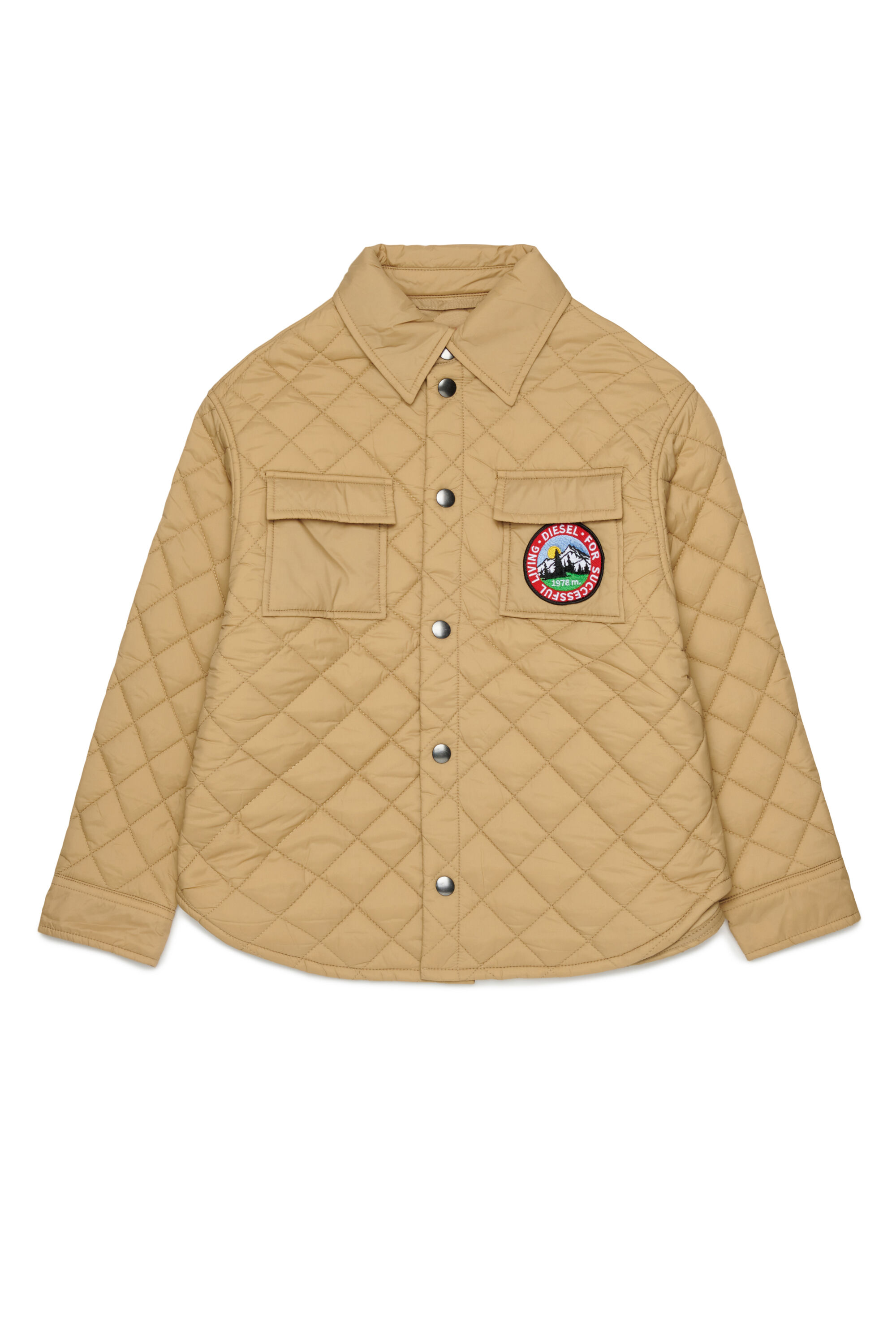 Diesel - JMONTY, Giacca camicia in nylon trapuntato Unisex in Marrone - 1