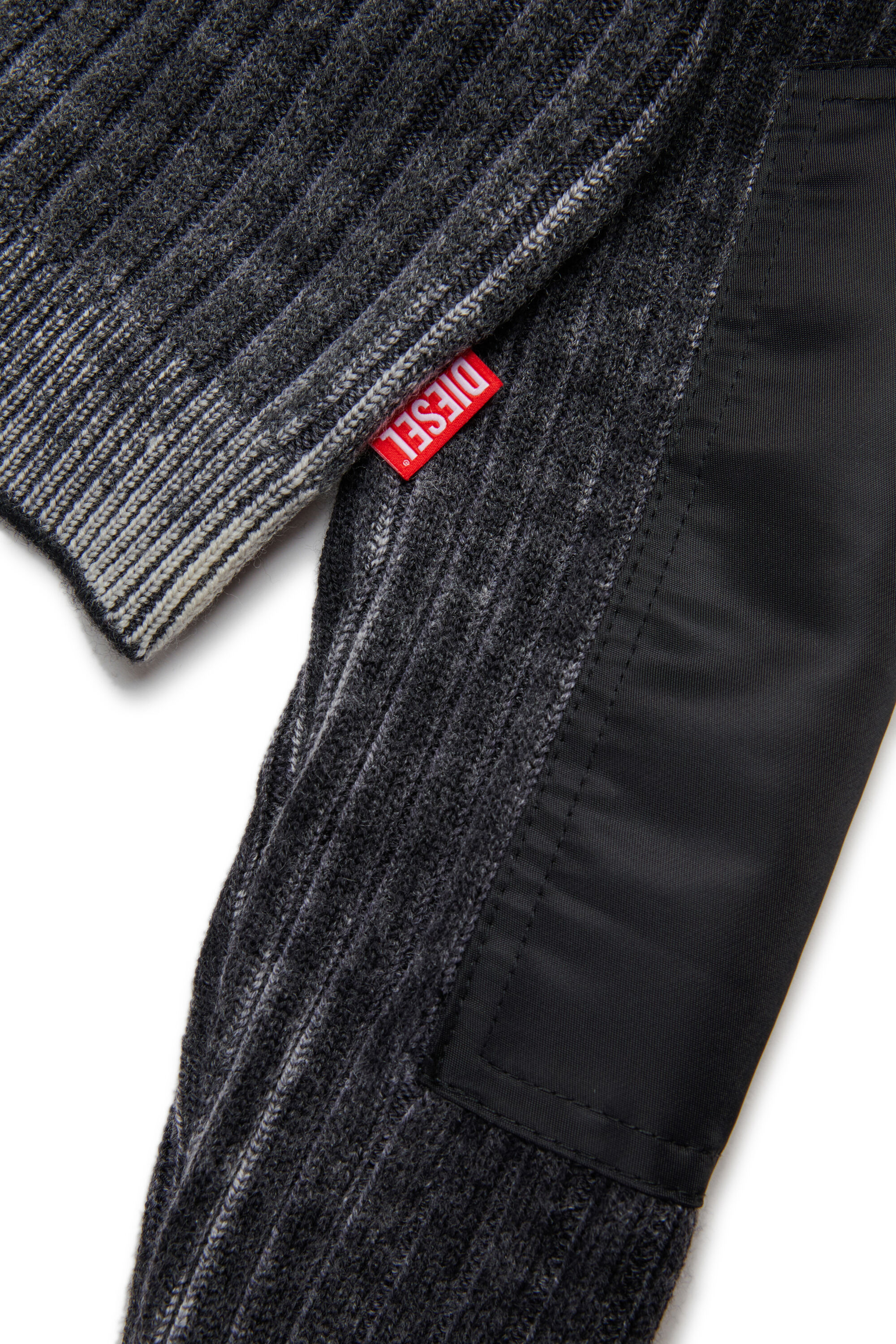 Diesel - KMASERA, Pull en laine avec fermeture éclair frontale Femme in Noir - 4