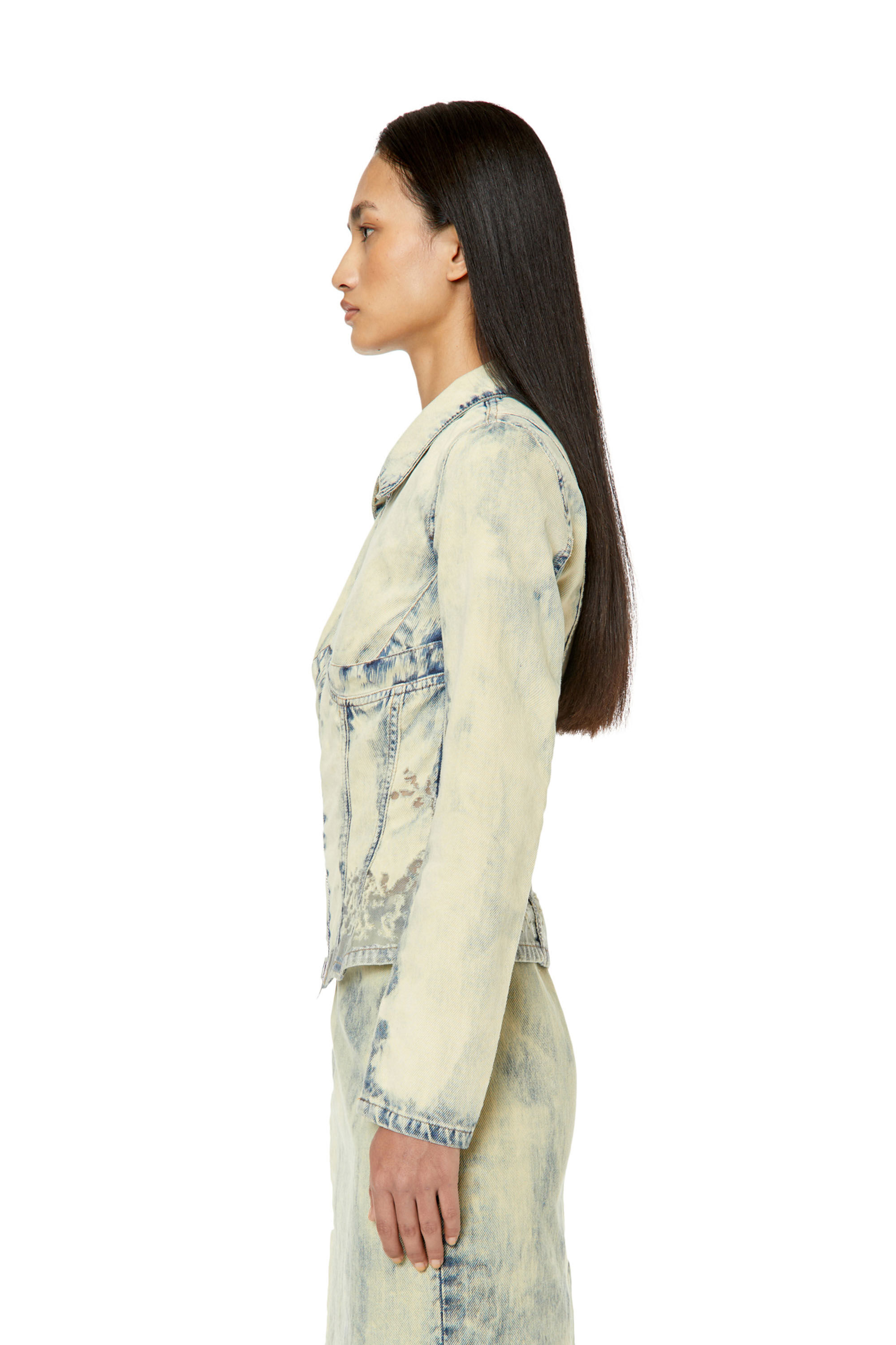 DE-MILLY-FSC Woman: Slim-fit lace-effect trucker jacket | Diesel