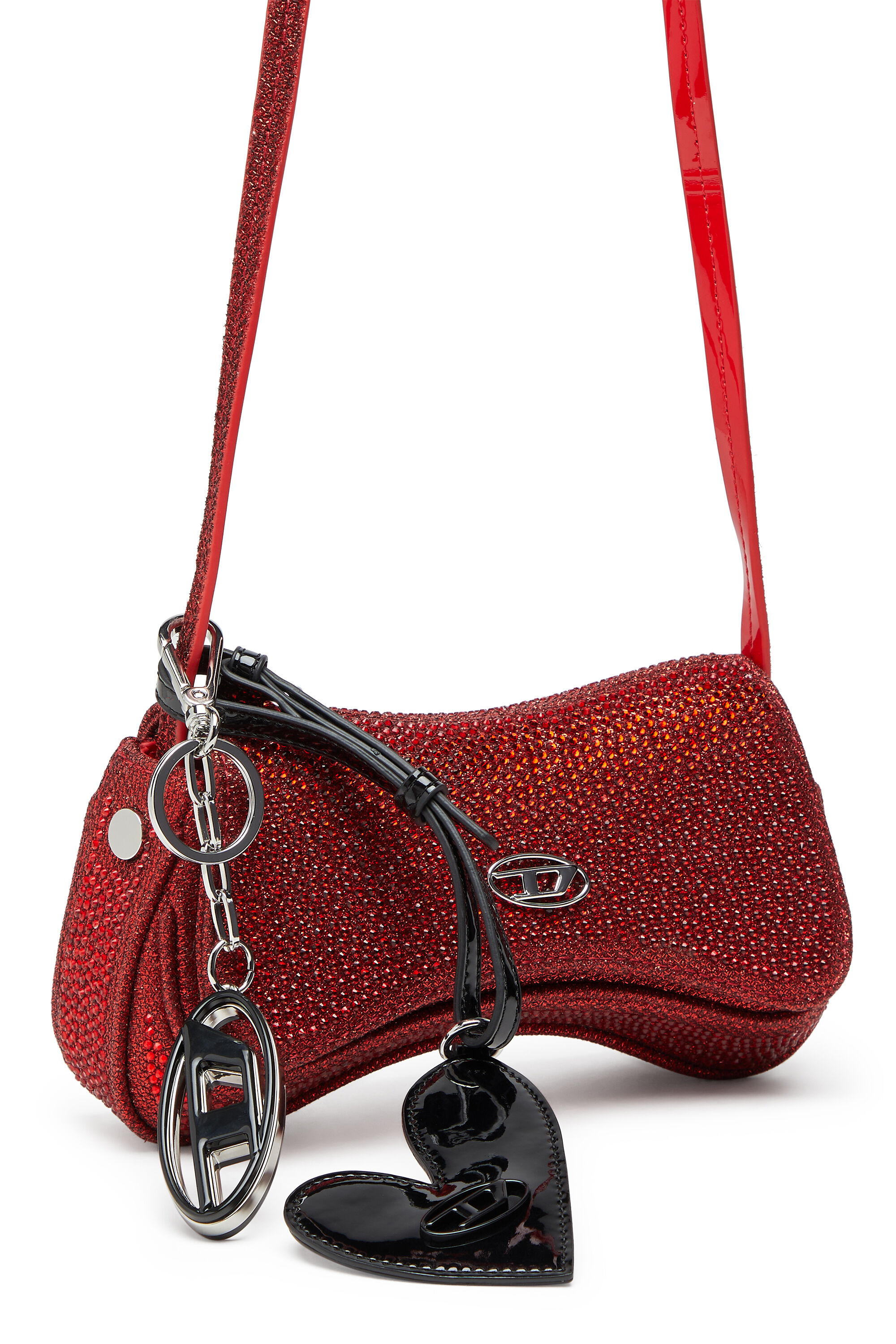 Diesel - PLAY CROSSBODY XS, Play-Petit sac &agrave; bandouli&egrave;re avec cristaux Femme in Rouge - 6