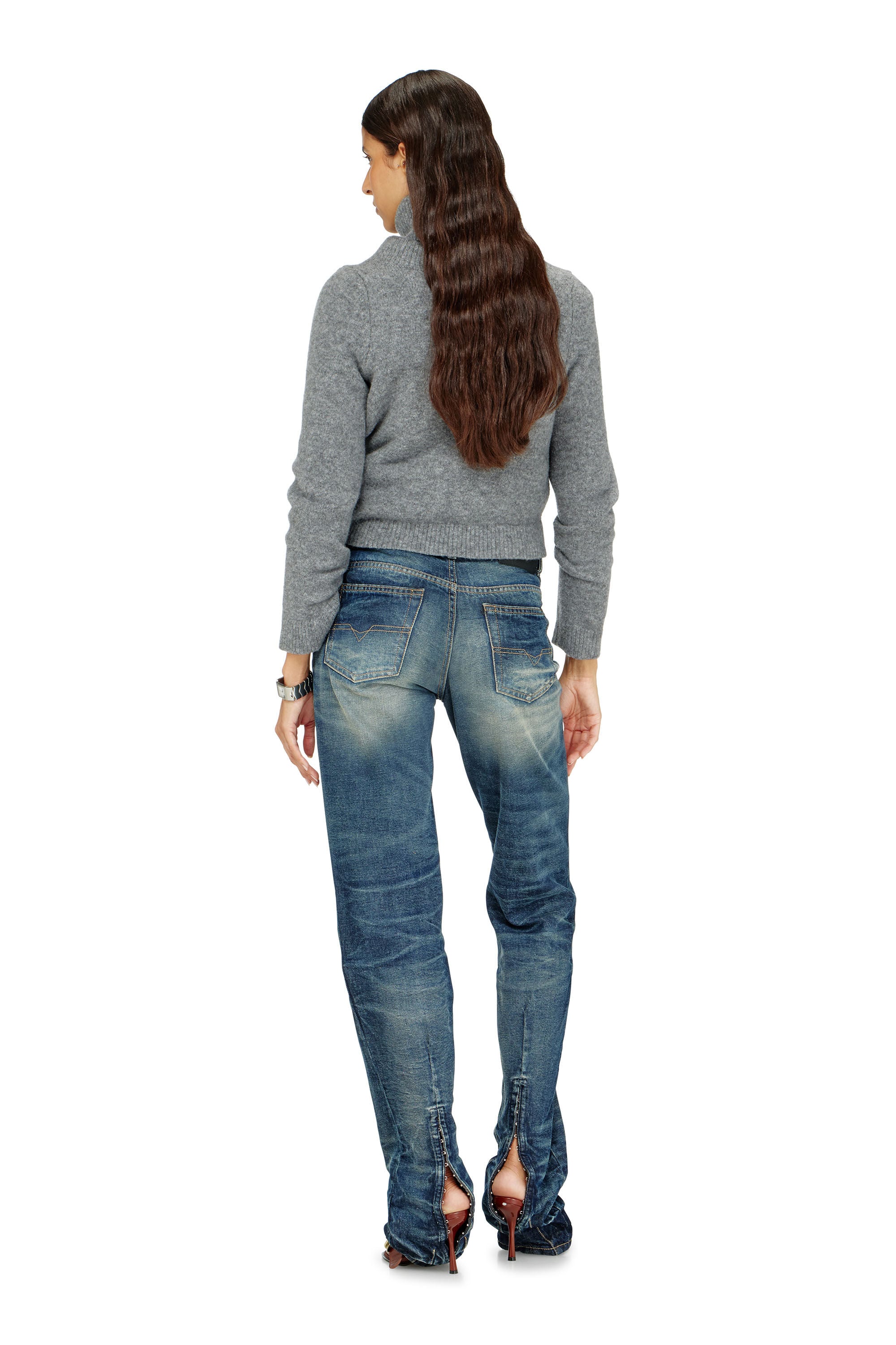 Diesel - Regular Jeans D-Heel 0DBFC Donna, Blu medio - Image 3