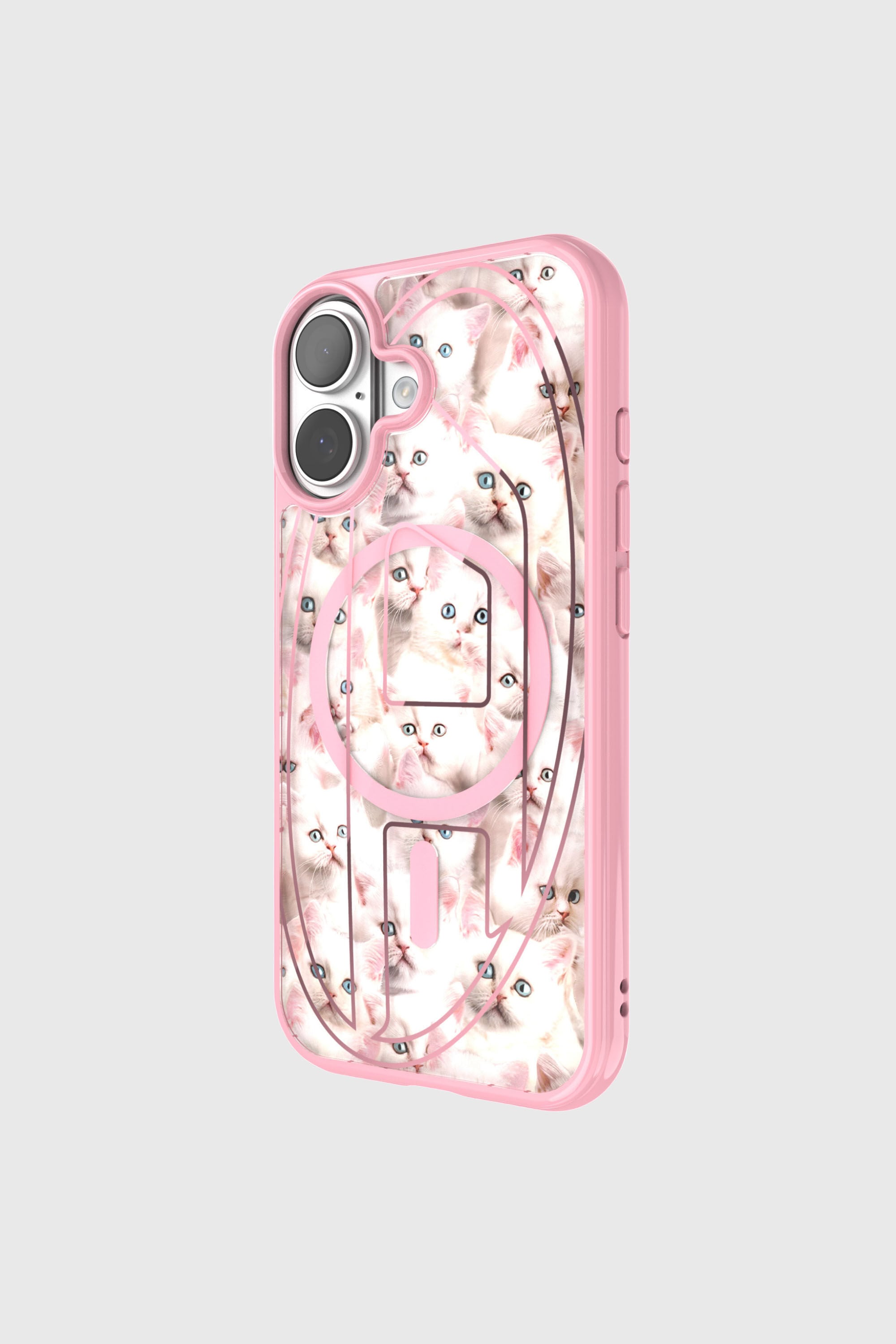 Diesel - 60423 AOP CASE, &Eacute;tui Oval D Cats avec Magsafe pour iPhone 17 Mixte in Rose - 3