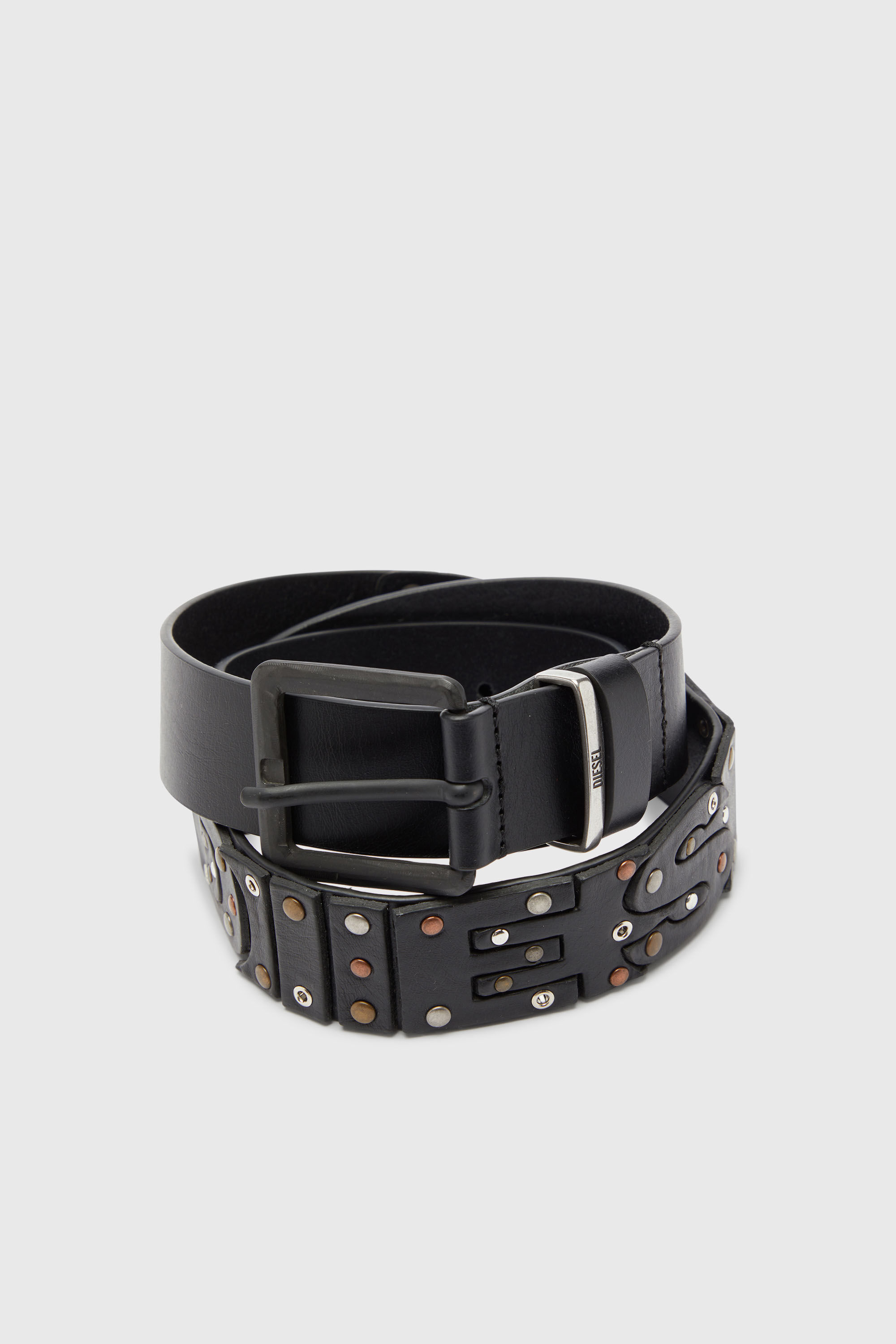 Diesel - B-DSL RIVETS, Cintura 4 cm in pelle con borchie e rivetti Unisex in Nero - 3