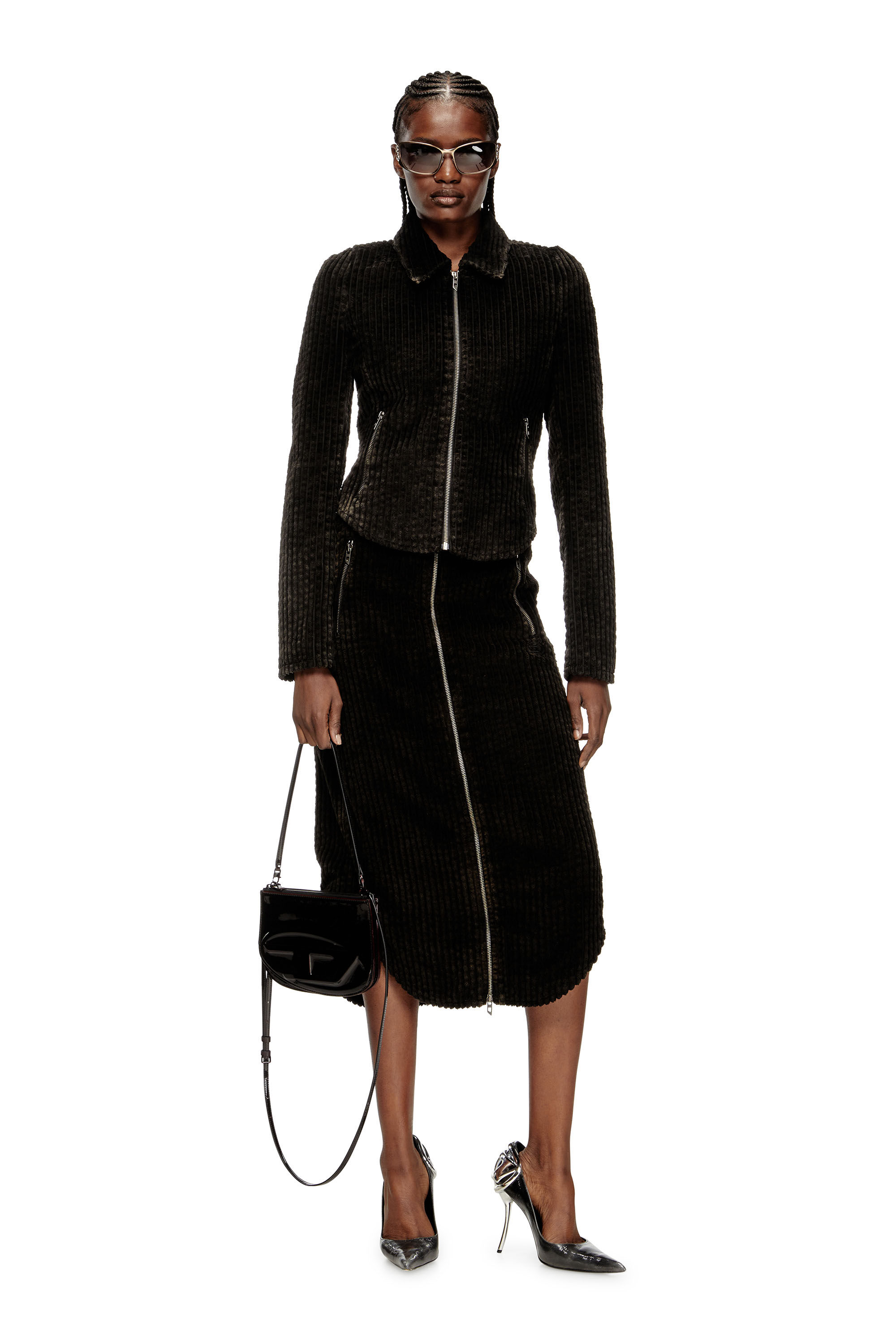 Diesel - O-LLIPOP, Gonna midi in cotone con zip Donna in ToBeDefined - 1