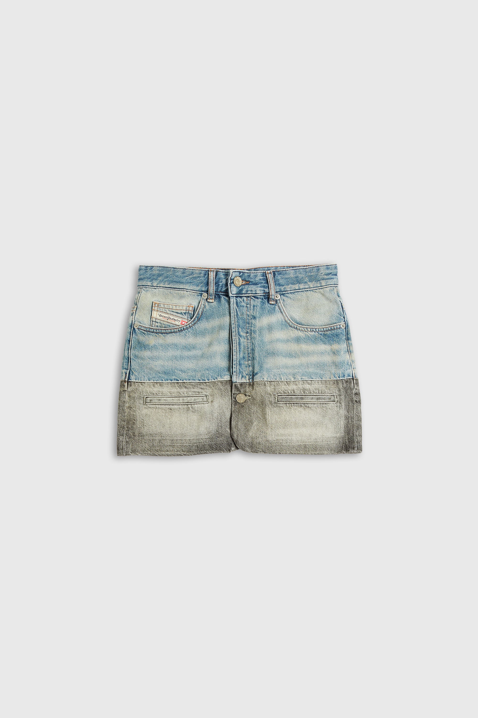 Diesel - DE-RONEE-S1, Minigonna in denim con orlo a contrasto Donna in Multicolor - 2