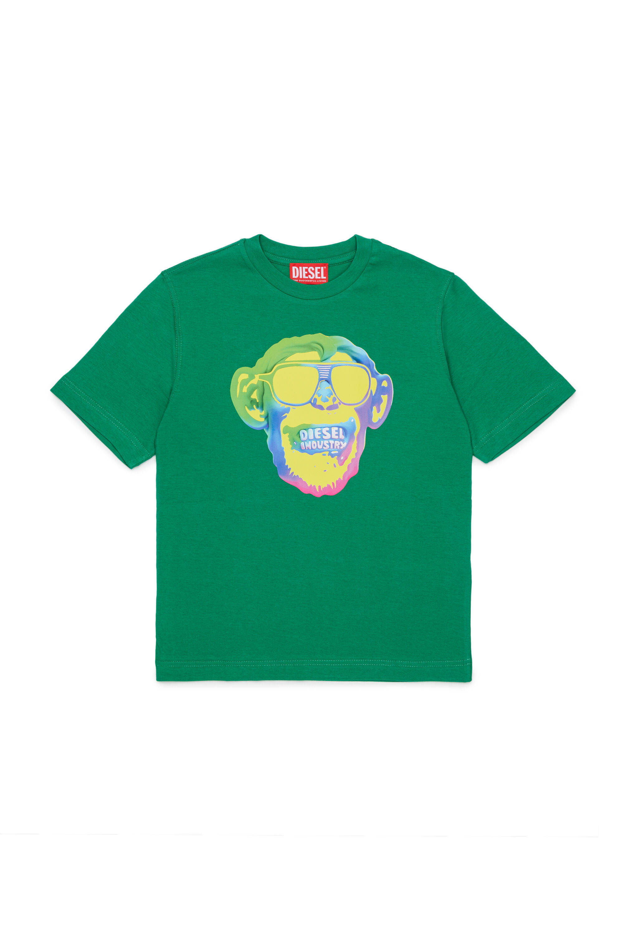 Diesel - TMONKEY OVER, T-shirt avec imprim&eacute; singe Homme in Vert - 1