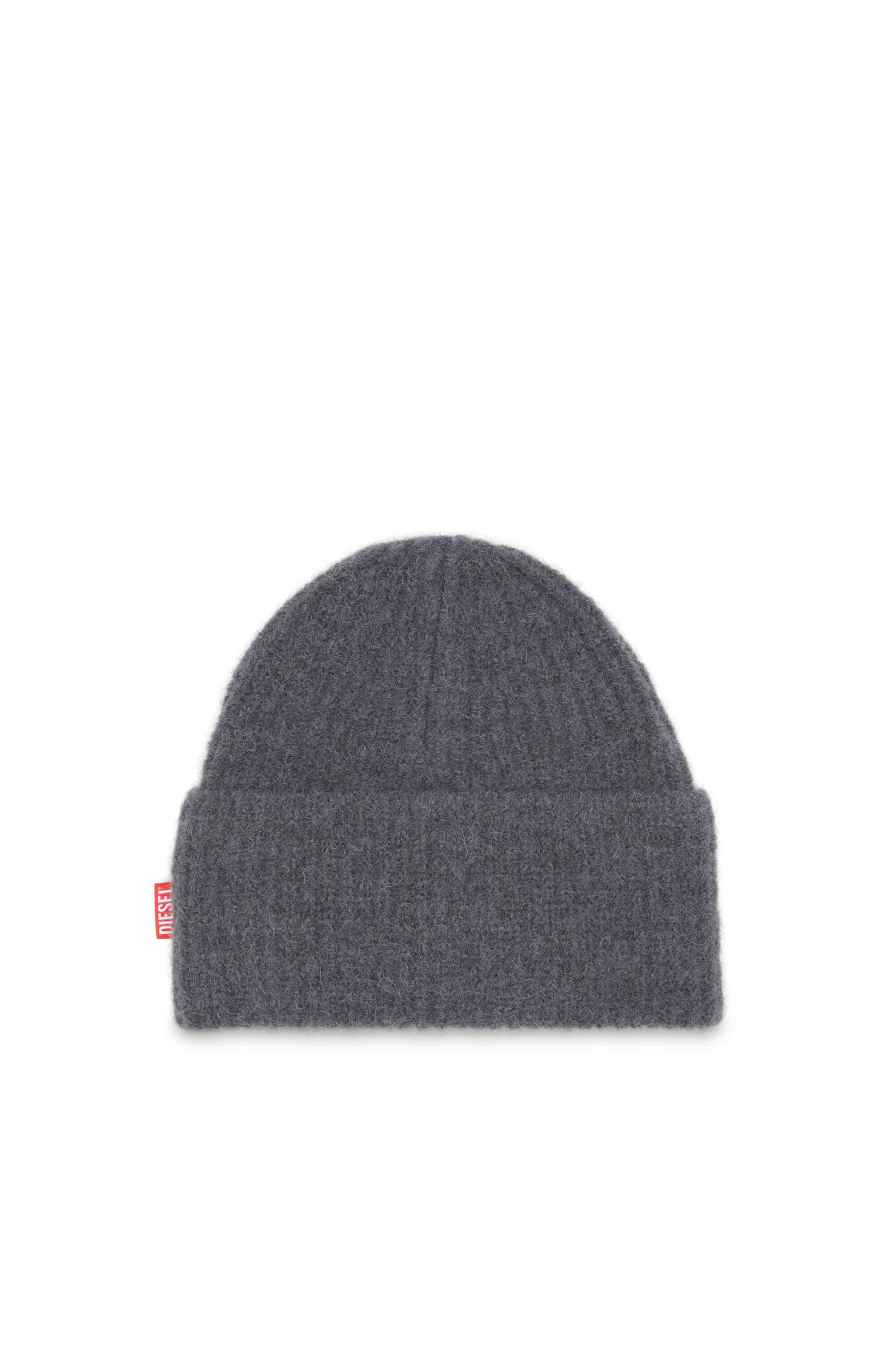 Diesel - K-LOLLO-HAT, Bonnet côtelé en alpaga Mixte in Gris - 2