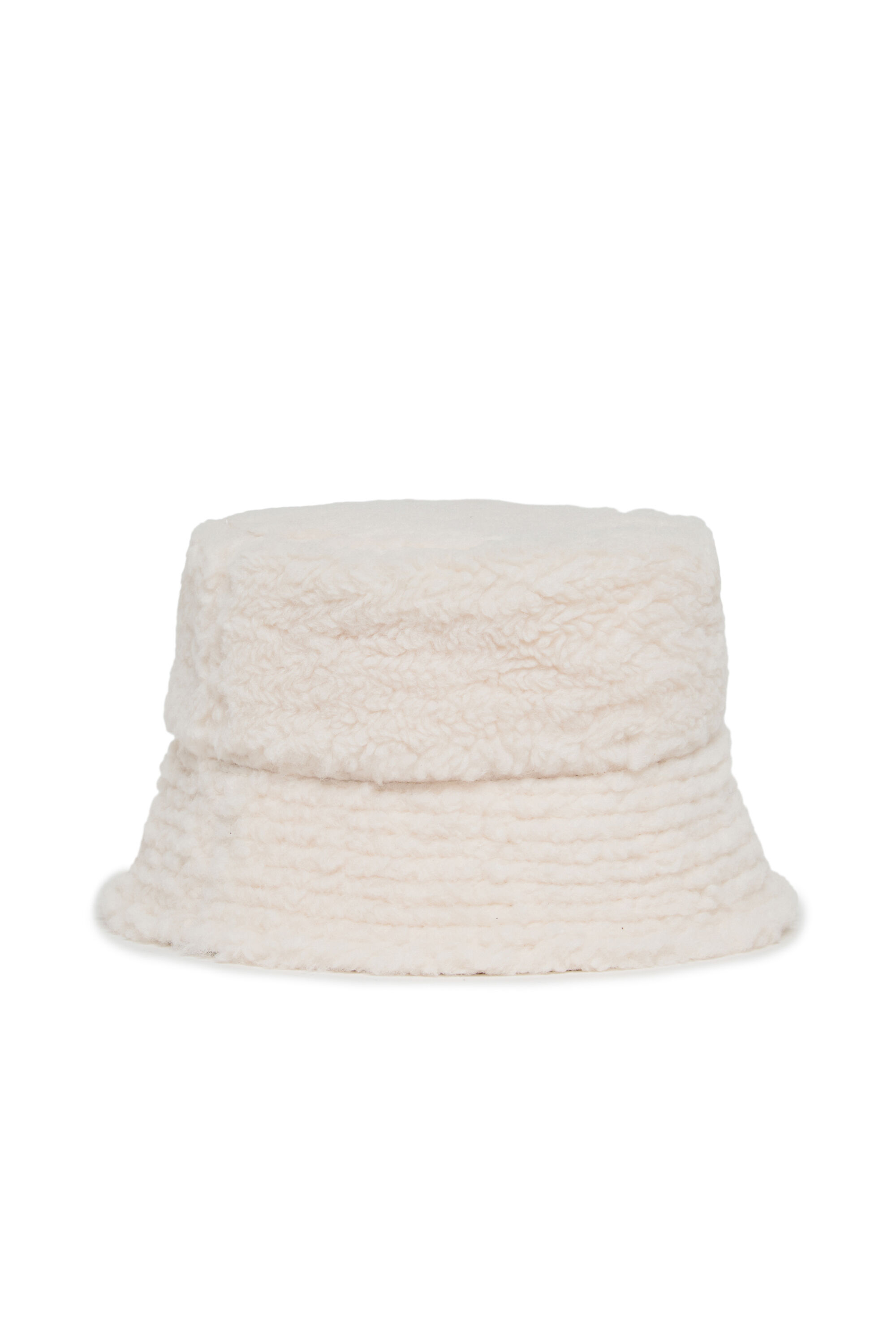 Diesel - FBONT, Unisex Bucket Hat aus weichem Pl&uuml;schstoff in Wei&szlig; - 2