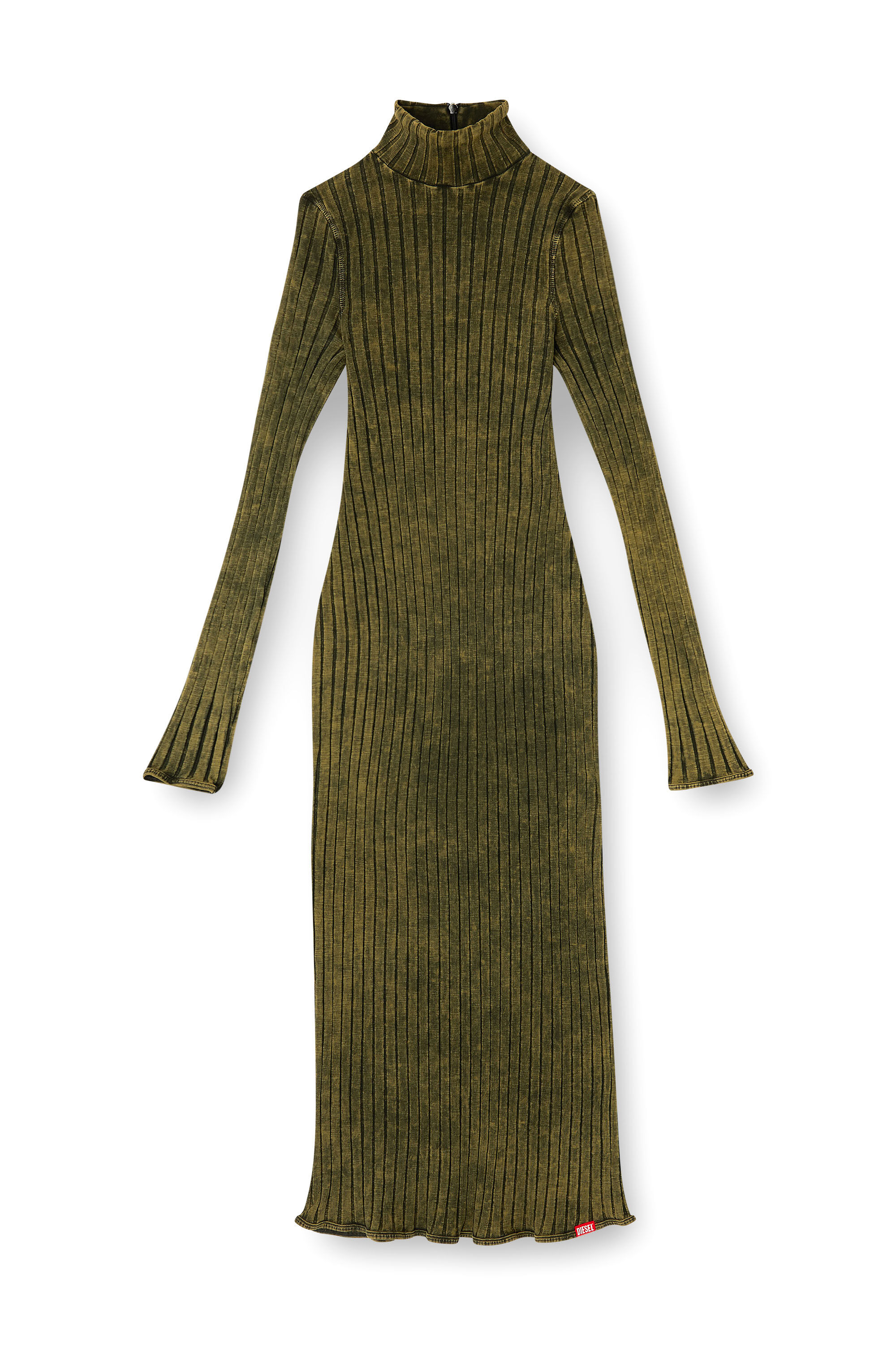 Diesel - D-WAVYA, Abito midi in jersey lavorato a coste ampie Donna in Verde - 2