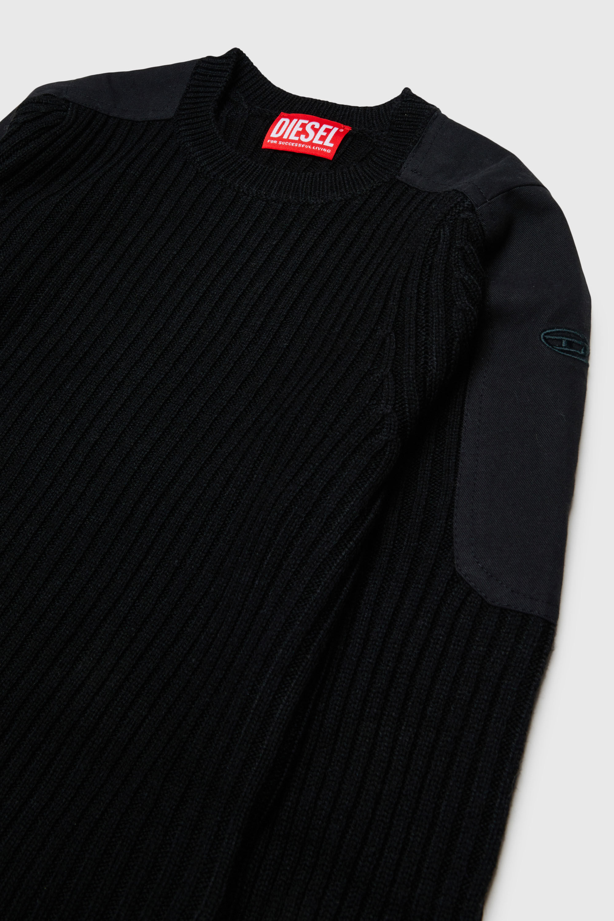 Diesel - KAMAR, Pull effiloch&eacute; en m&eacute;lange de laine Homme in Noir - 3