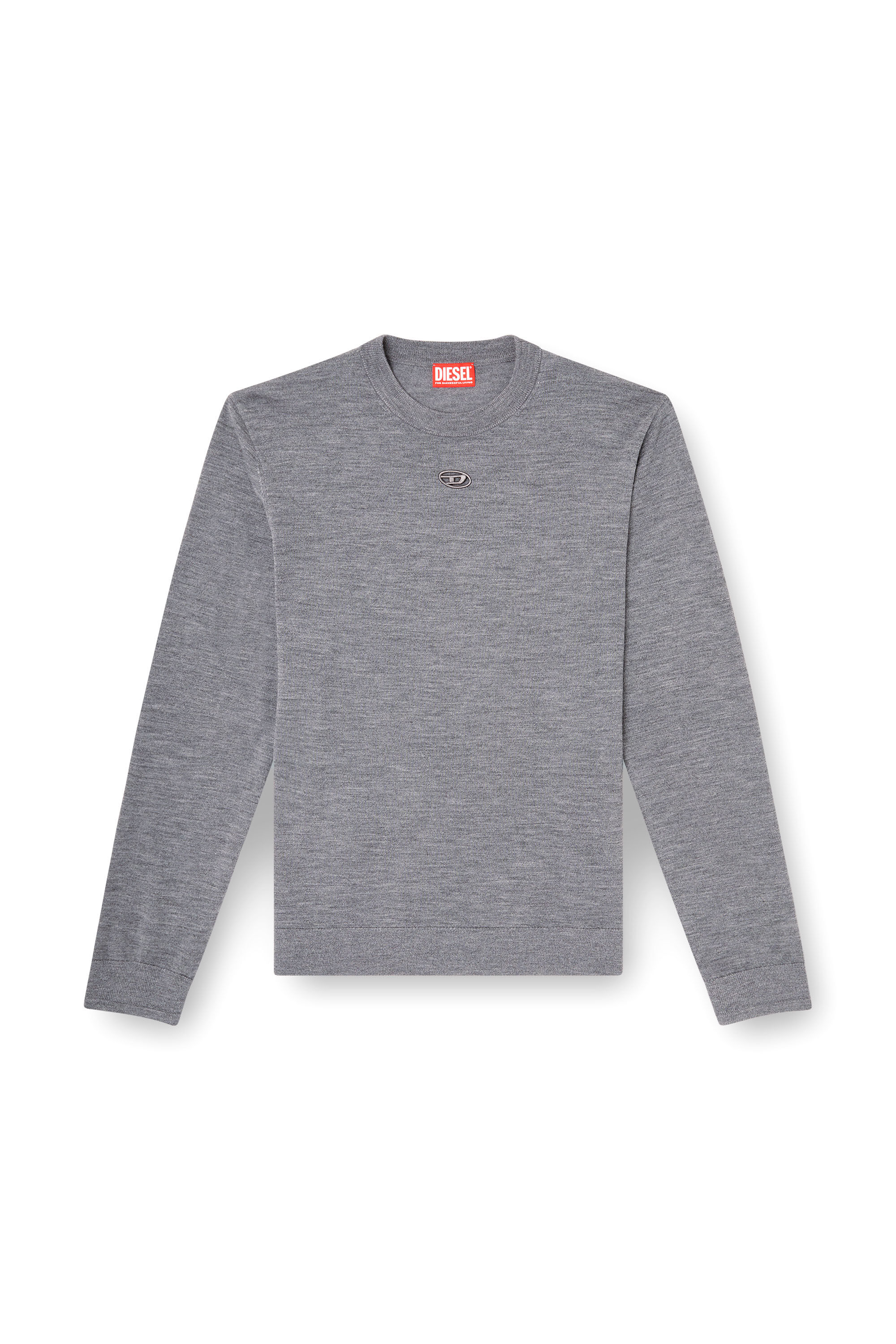 Diesel - K-VALIAM, Pull en laine avec logo cut-out Homme in Gris - 2