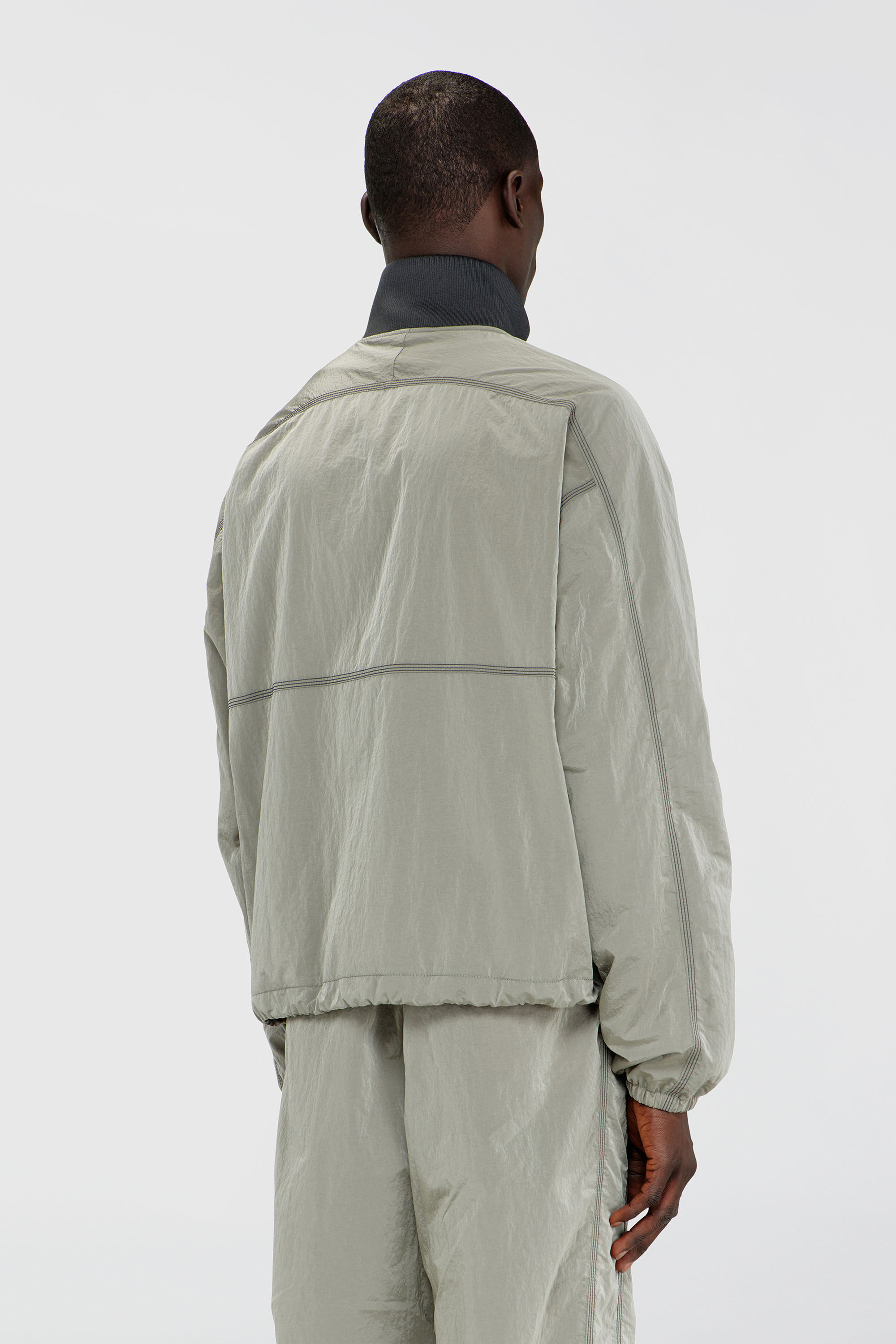 Diesel - J-ANOK, Veste en nylon &agrave; effet froiss&eacute; Homme in Gris - 4