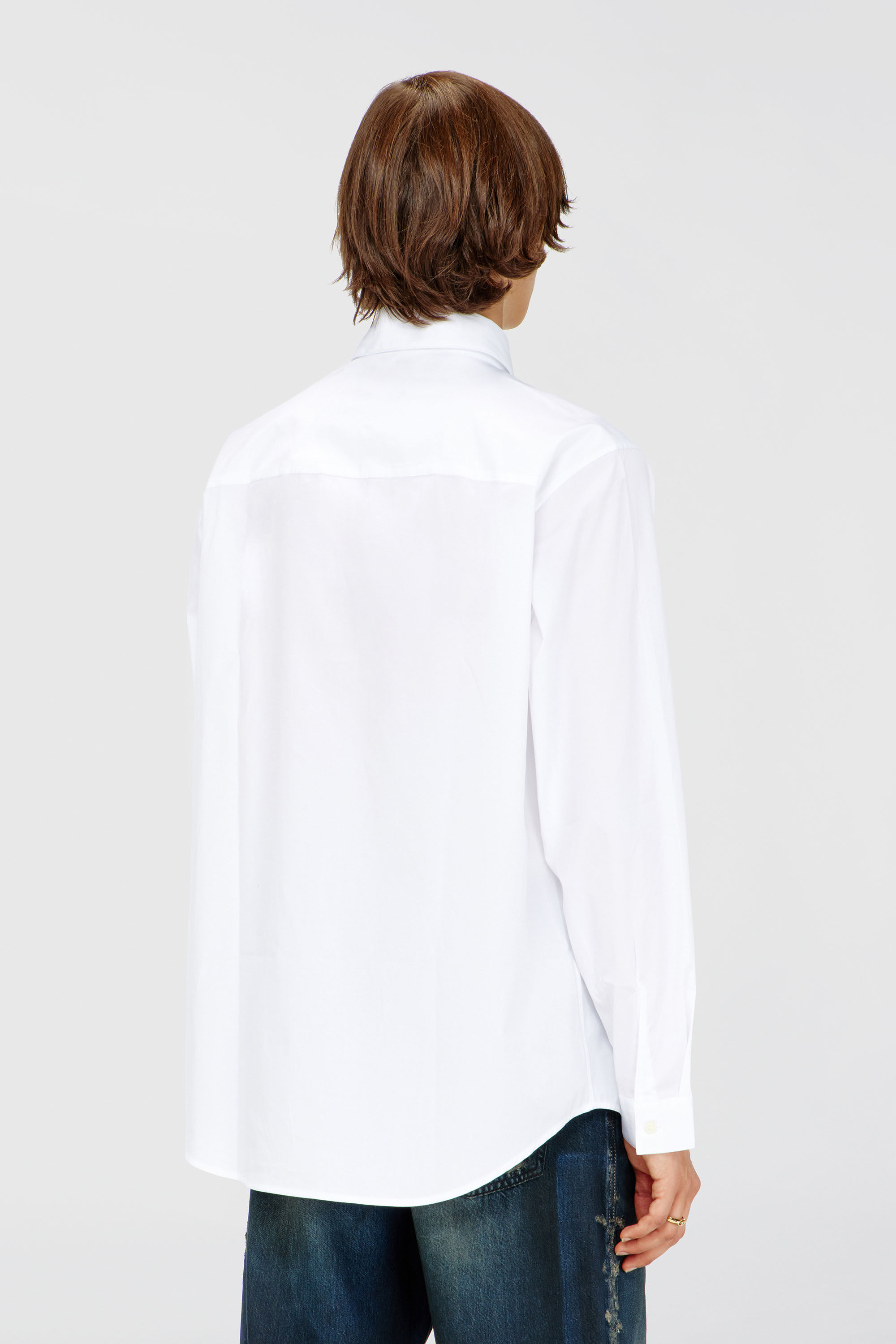 Diesel - S-SIMPLY-GSBH, Chemise en popeline extensible avec broderie Homme in Blanc - 4
